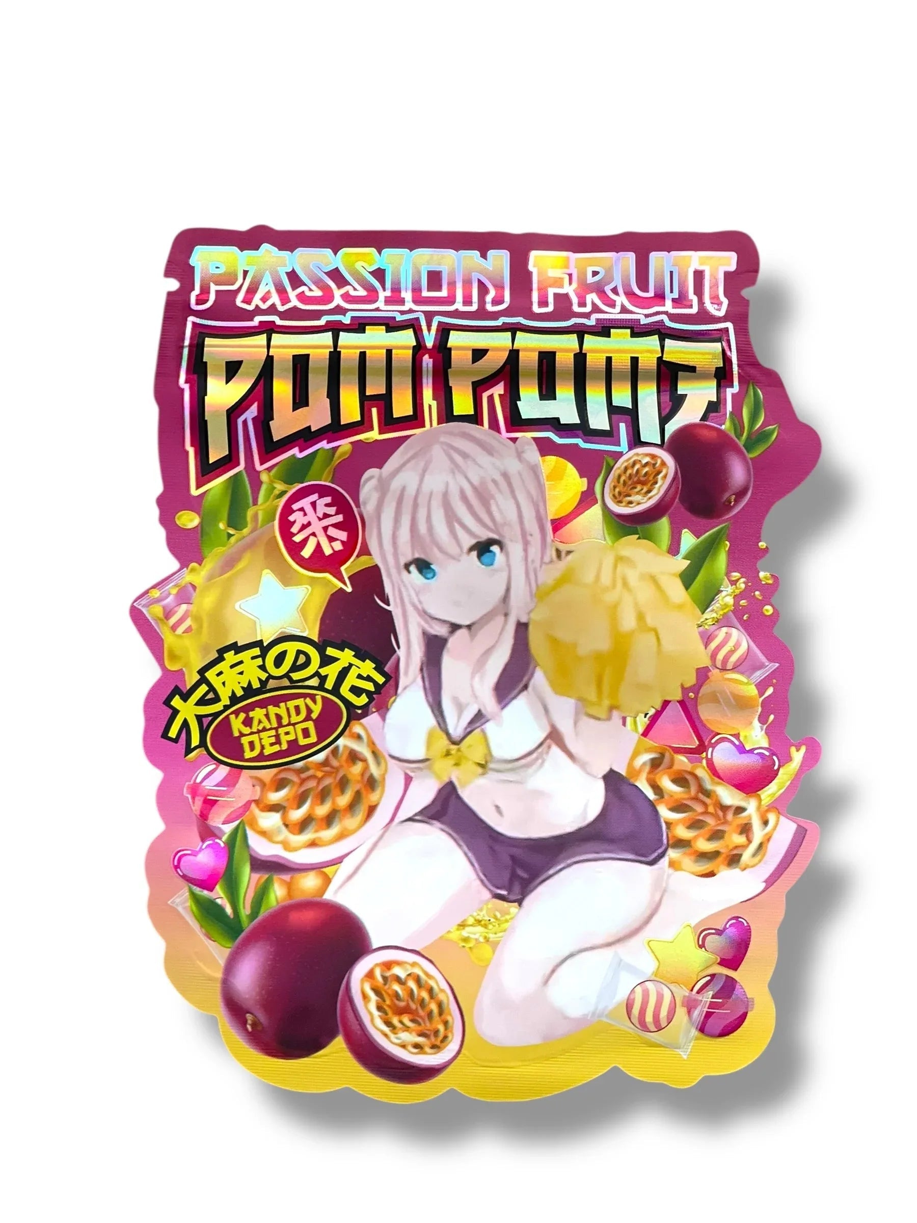 Kandy Depo Passion Fruit Pom Pomz Mylar Bag 3.5g shape bag