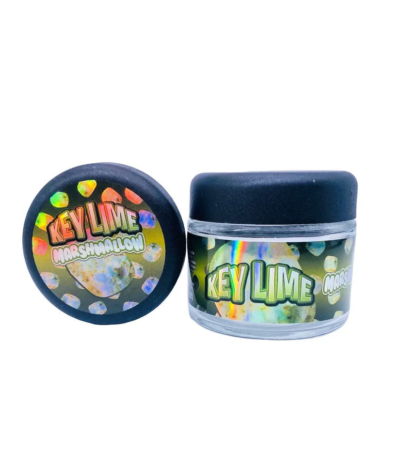 Key Lime Sprinklez 3.5g Glass Jars with Holographic Stickers