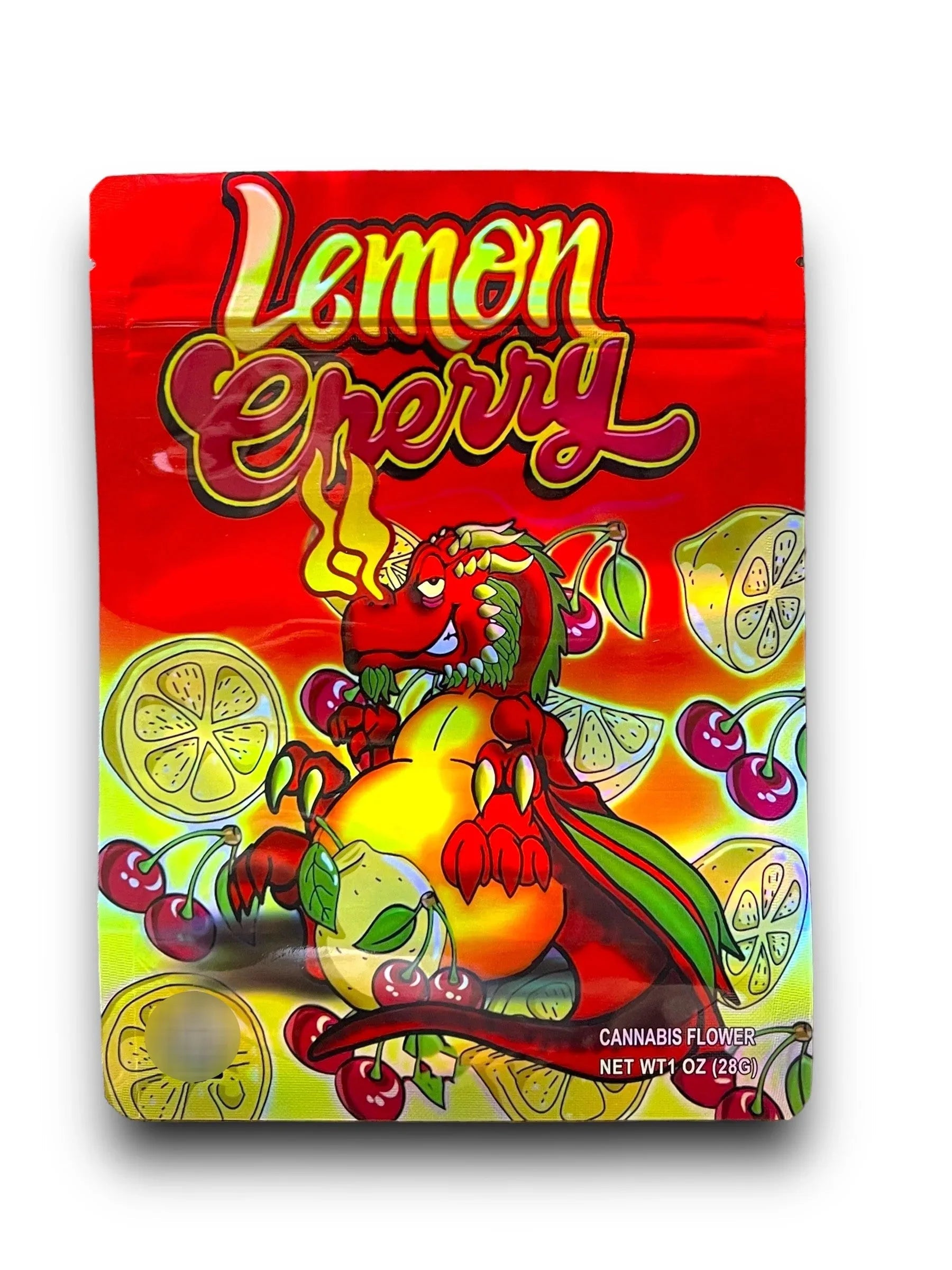 Lemon Cherry 1 OZ 28G Mylar empty Mylar bag 1 ounce (50 Count)