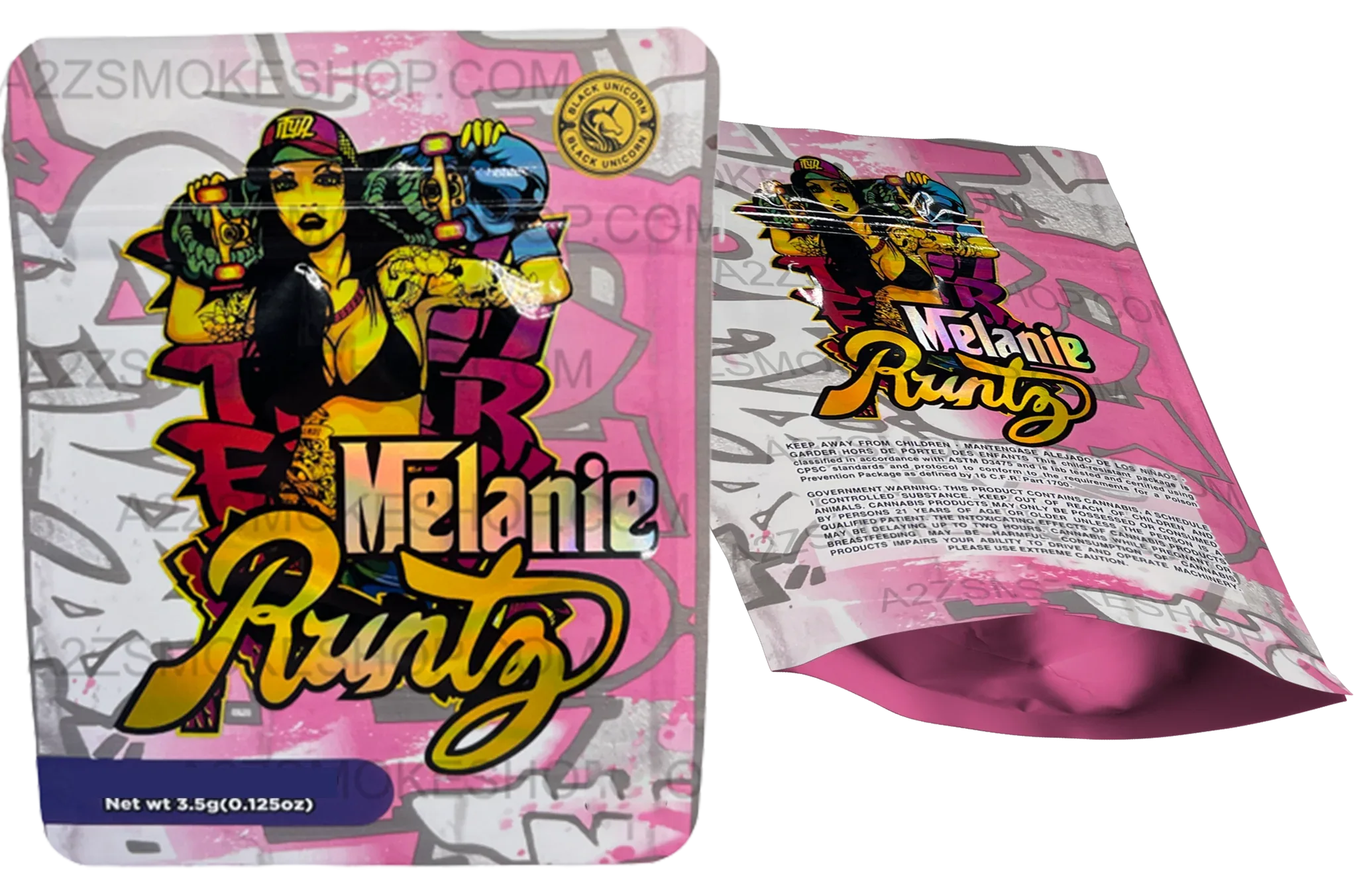 Black Unicorn Melanie Holographic Mylar bag 3.5g - Black Unicorn Hub