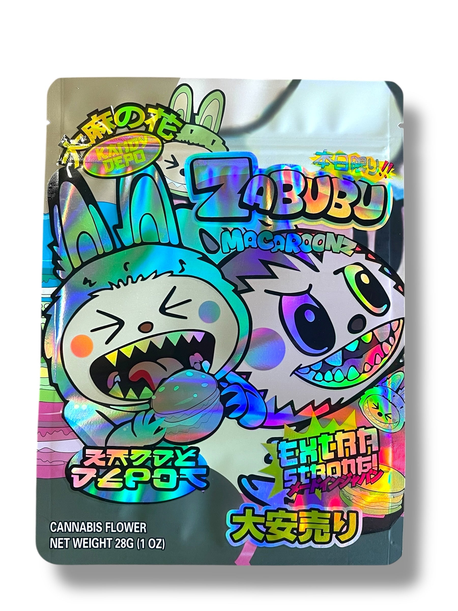 Kandy Depo Zabubu Macaroonz 1 OZ 28G empty Mylar bag 1 ounce (50 Count)