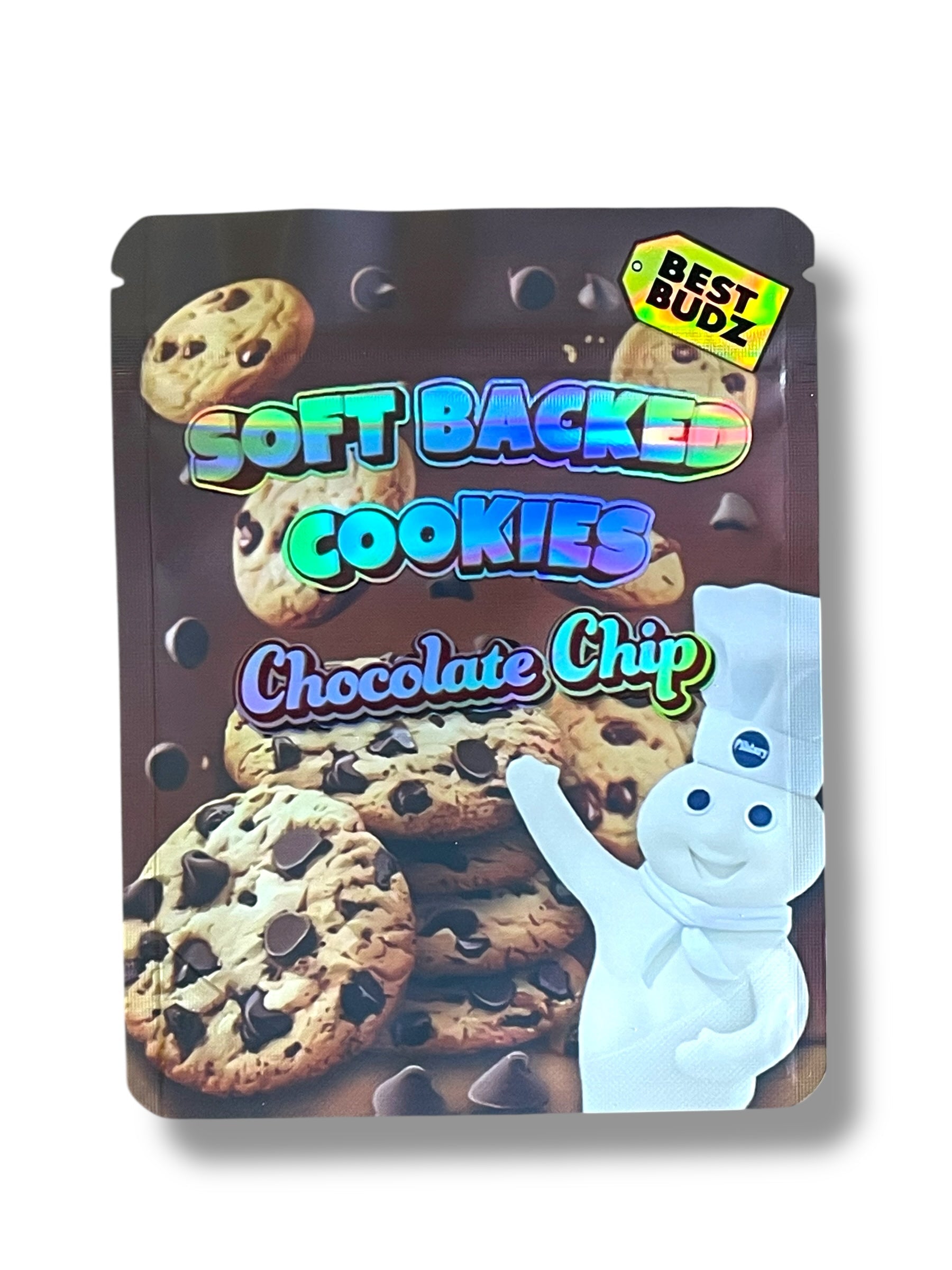 Soft Backed Cookies Chocolate chip 3.5g Mylar Bag- Packaging Only