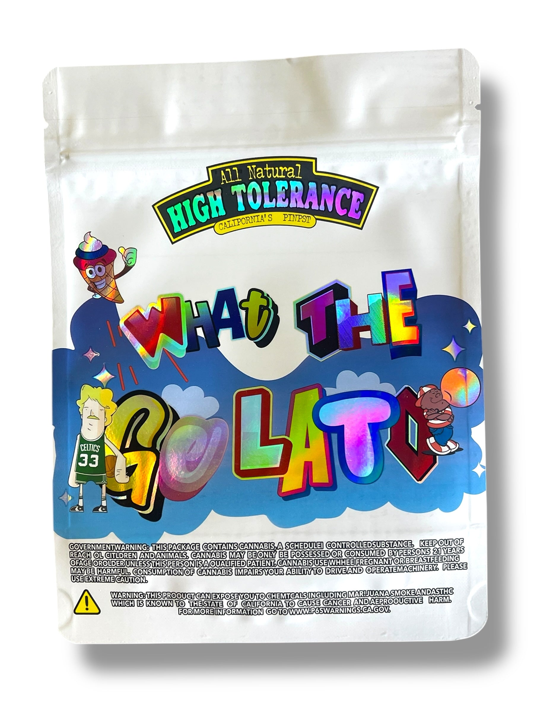High Tolerance What The Gelato 1 OZ 28G empty Mylar bag 1 ounce (50 Count)