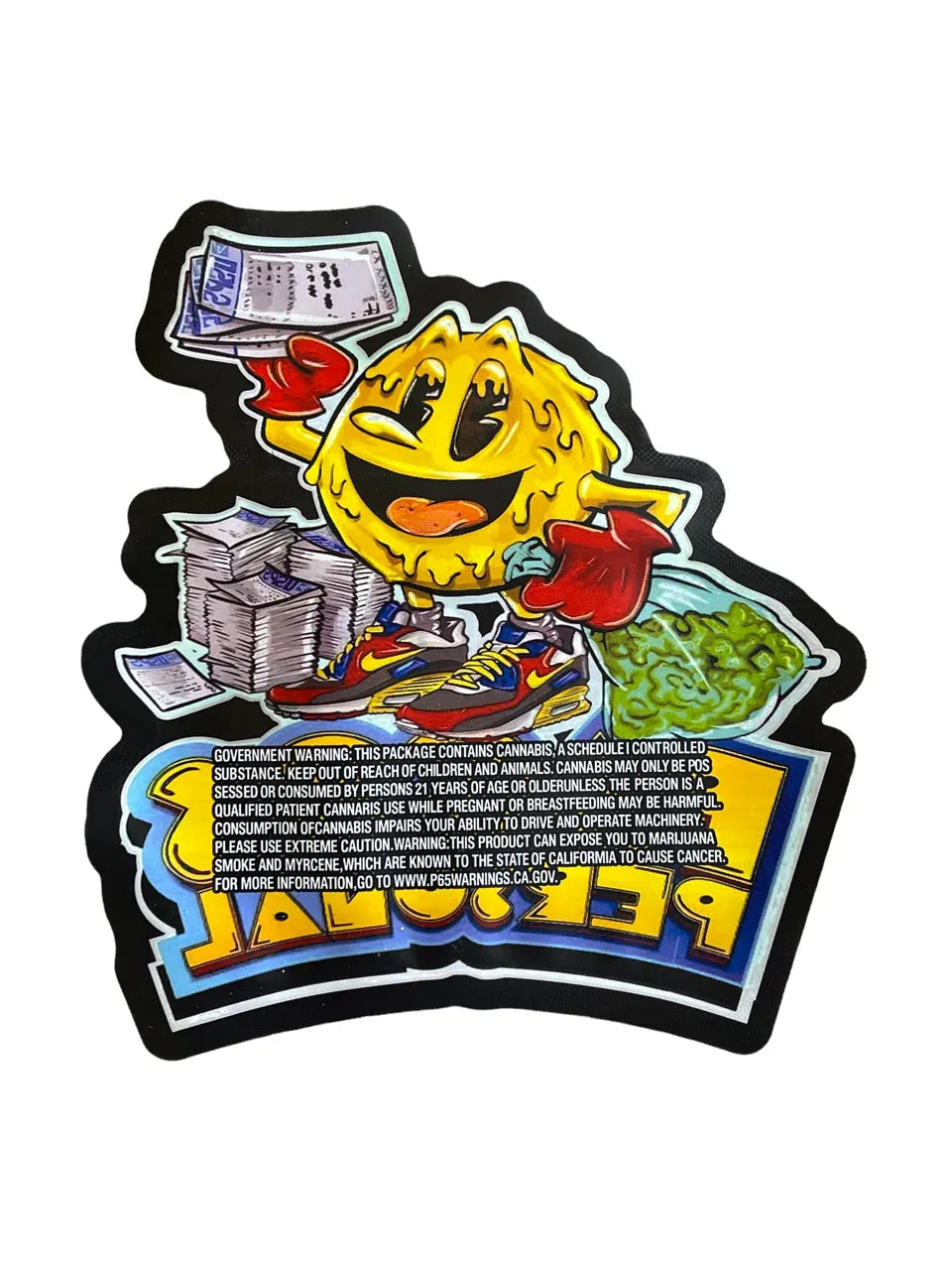 Pacc's Personal Cut Out Mylar Bags 3.5g Pac man - Black Unicorn Hub