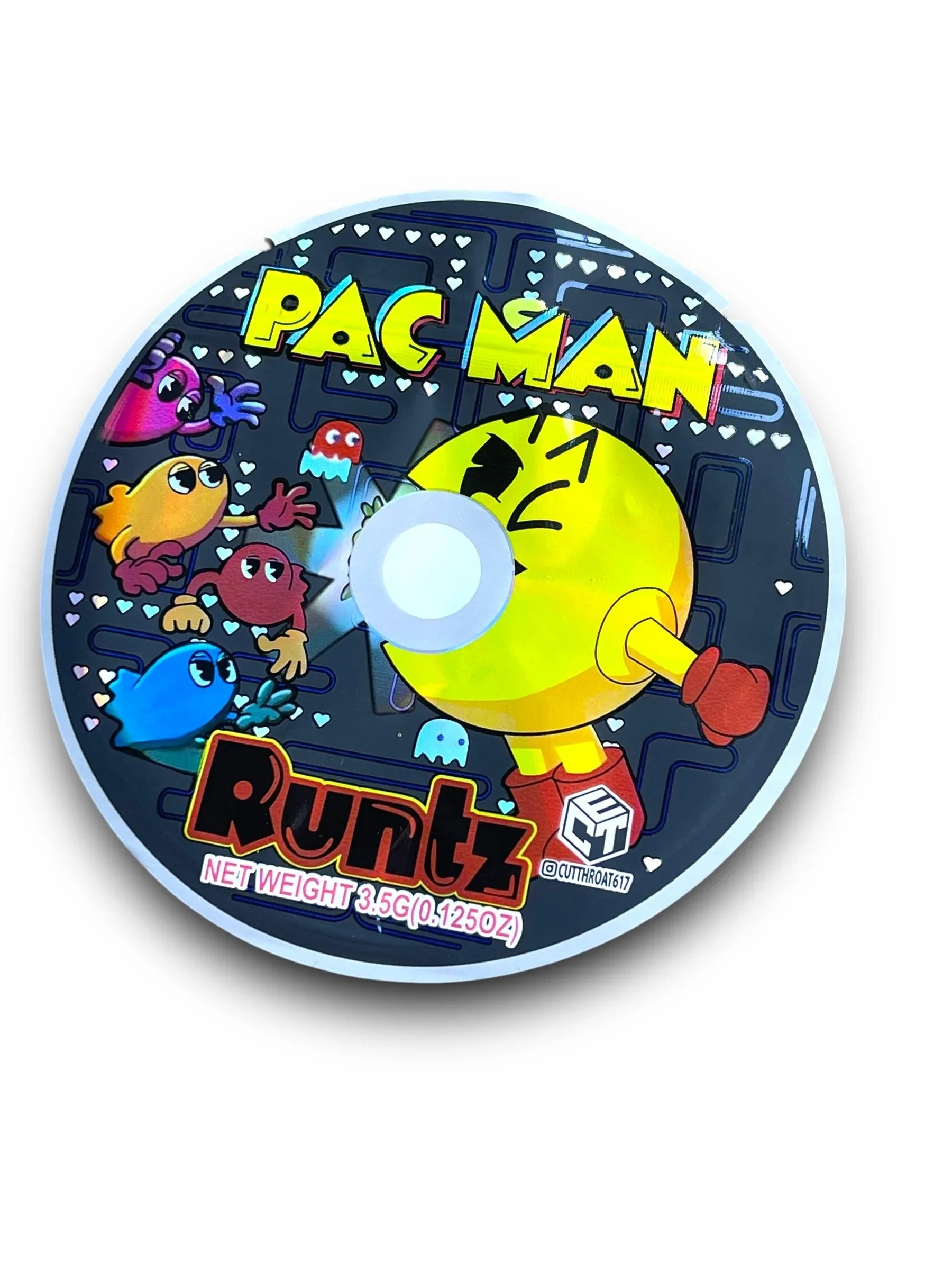 Pack Man CD cases 3.5g mylar bags