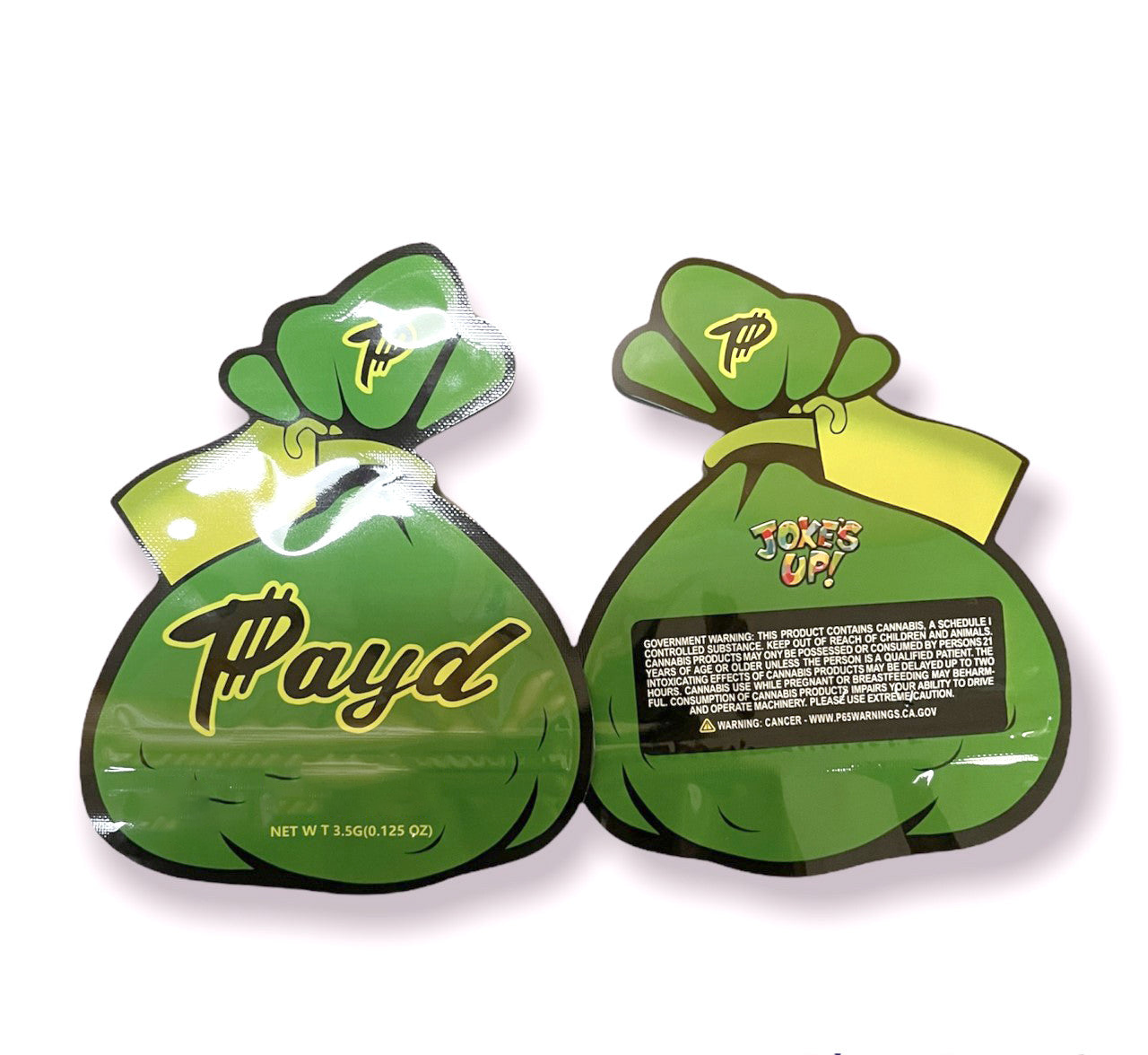 Payd Cut out bag 3.5g mylar bag Die Cut Packaging Only