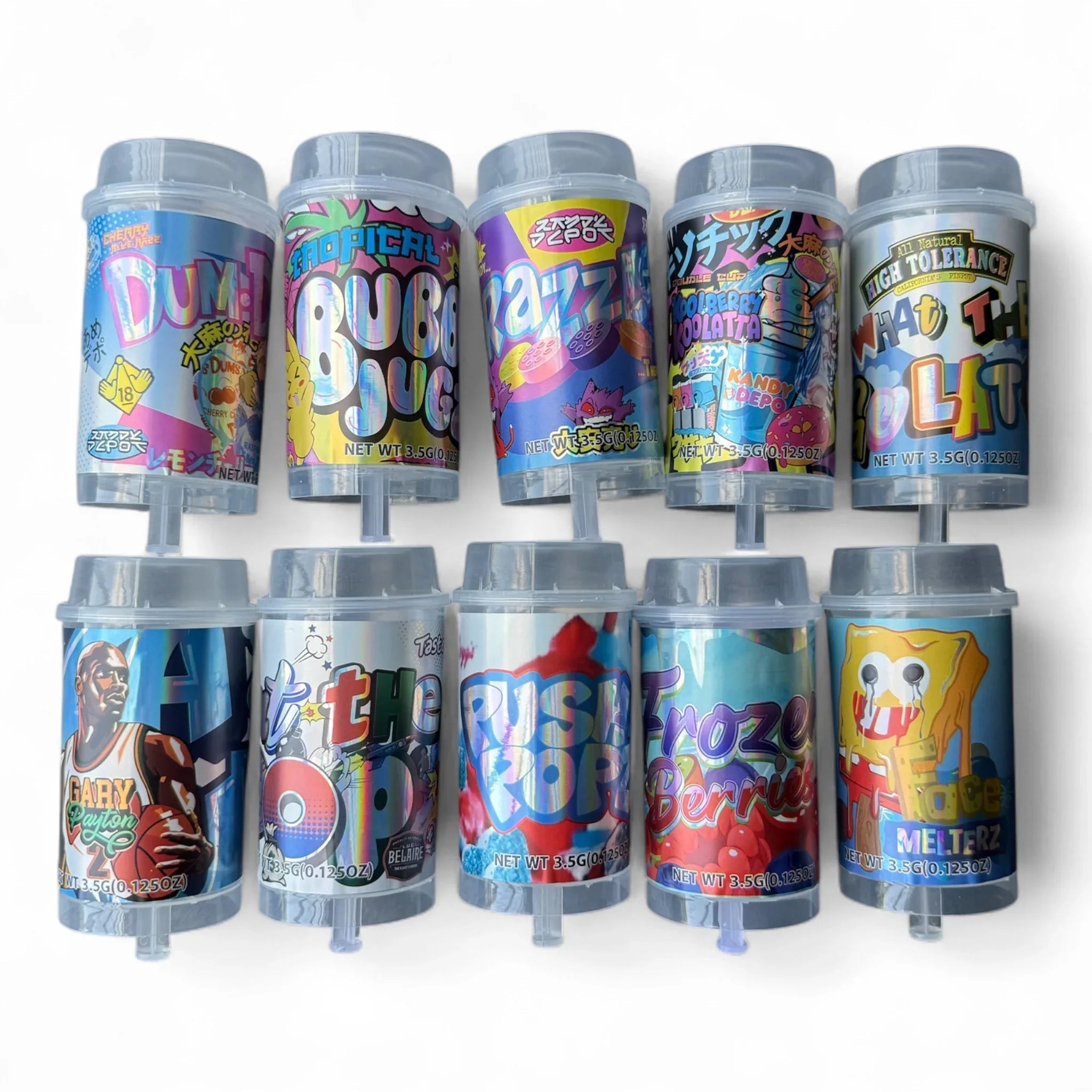 Push Pop 3.5g Container Holographic sticker - Black Unicorn Hub