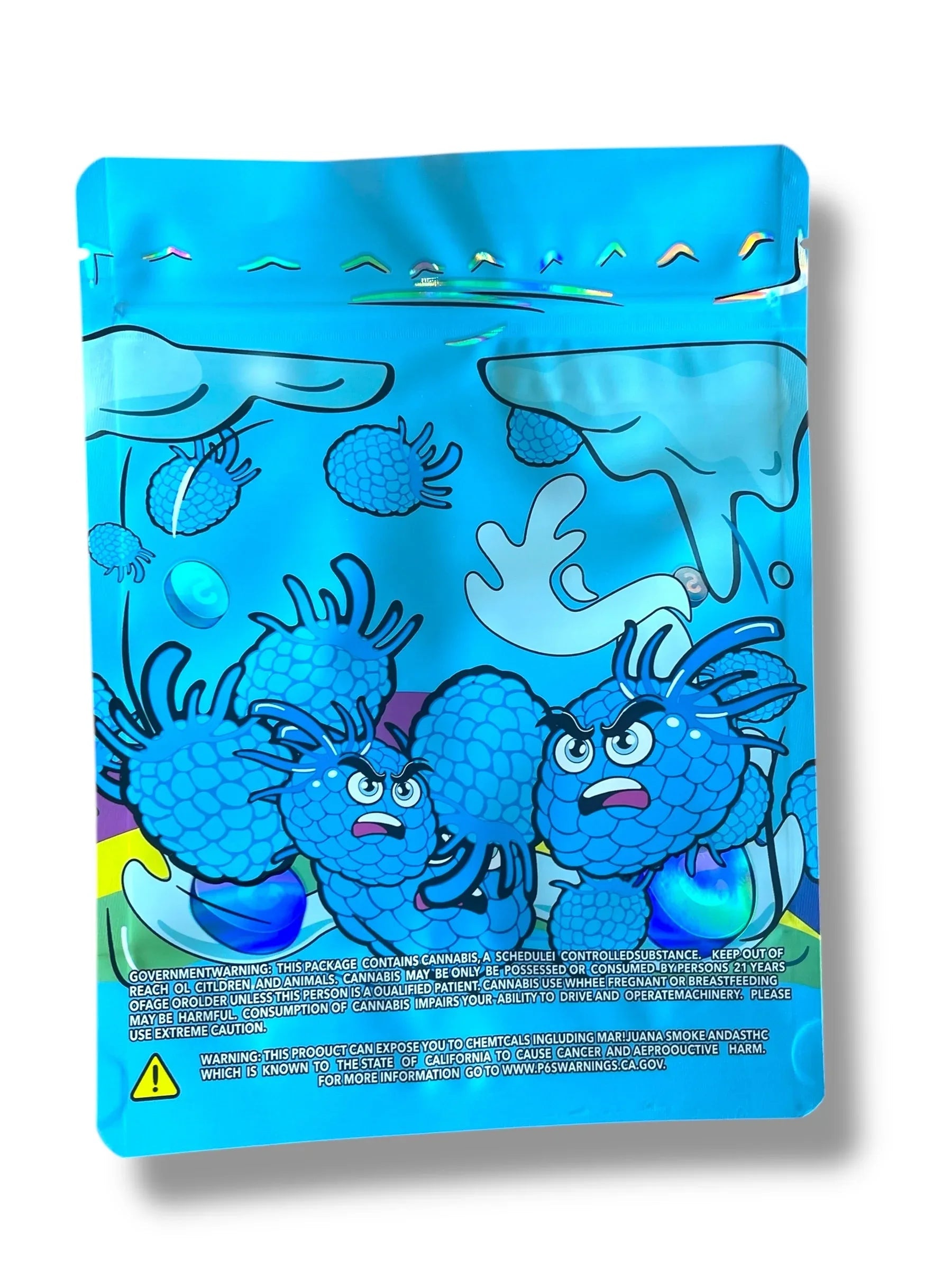 Blue Raspberry Zour Punch 1 OZ 28G empty Mylar bag 1 ounce (50 Count) - Black Unicorn Hub