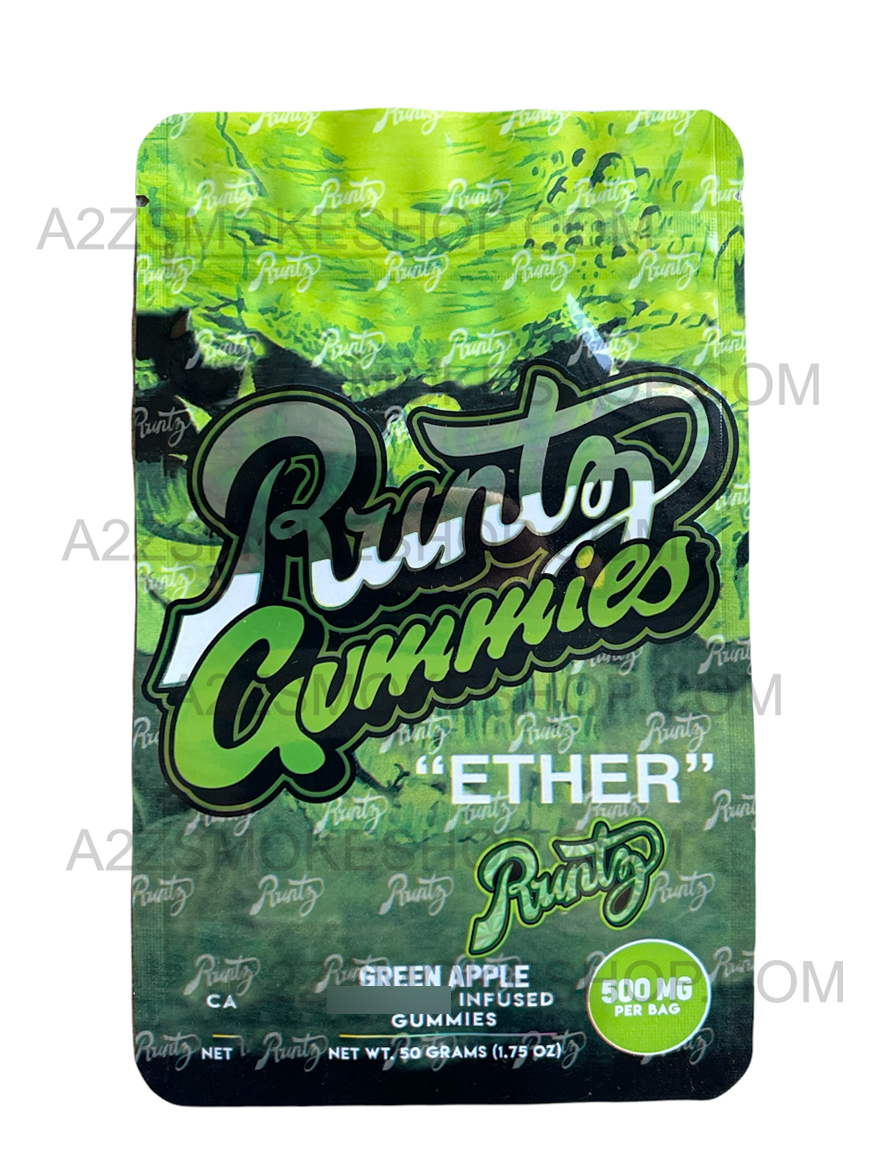 Gummies - Ether Green Apple 500mg Mylar Bag Packaging Only