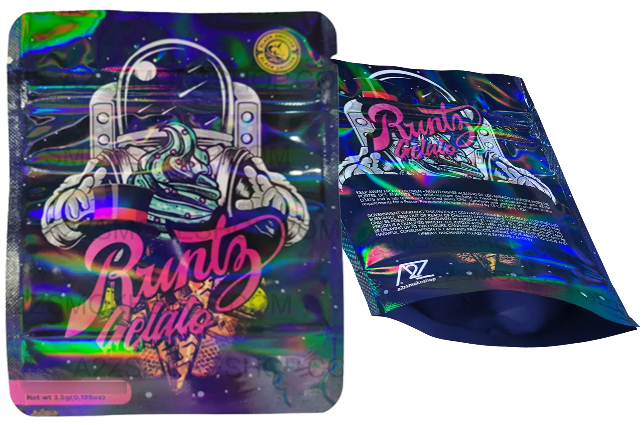 Black Unicorn Gelato Holographic Mylar bag 3.5g - Black Unicorn Hub