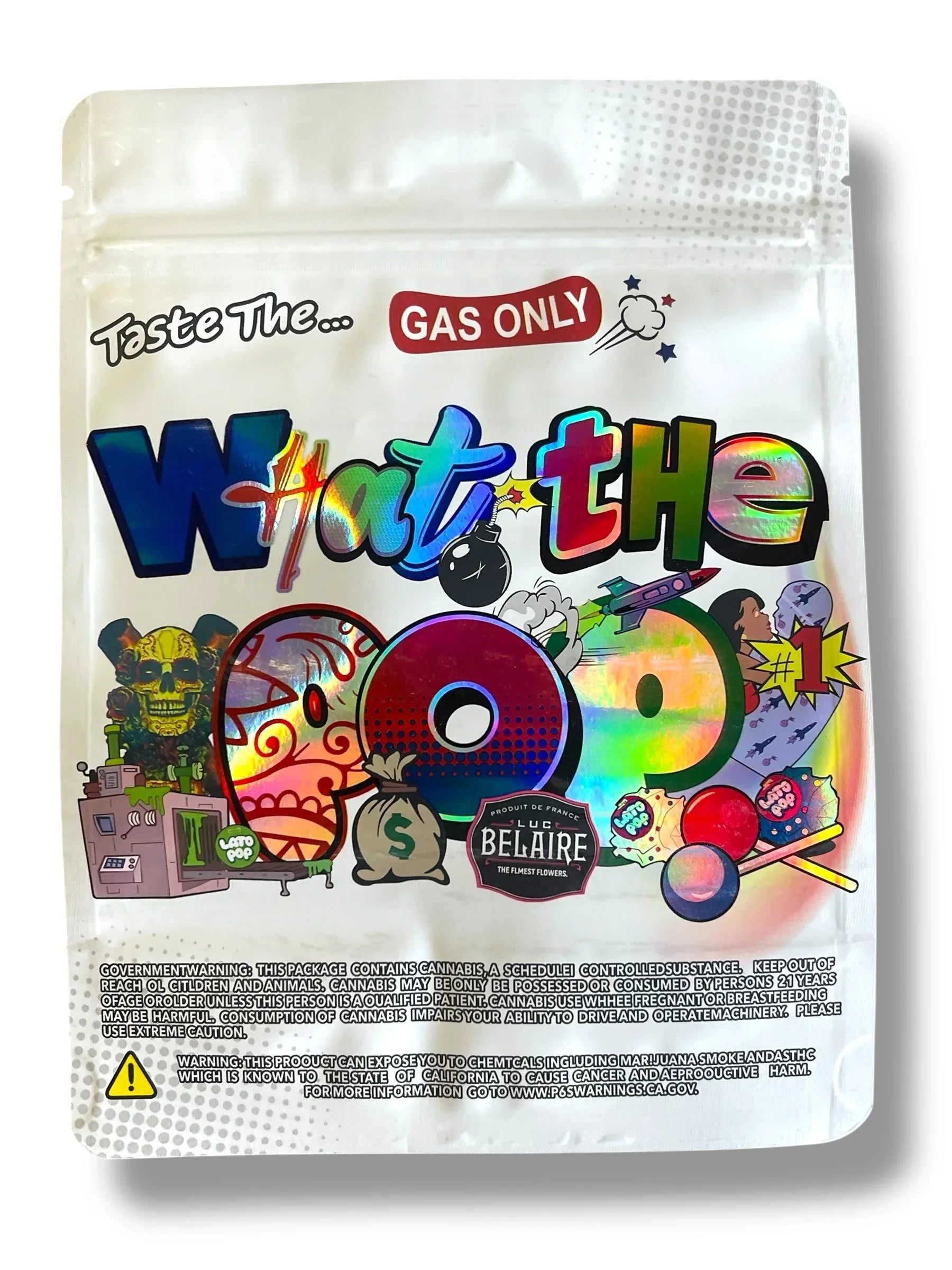 Gas Only What The POP Bellaire 1 OZ 28G empty Mylar bag 1 ounce (50 Count) - Black Unicorn Hub