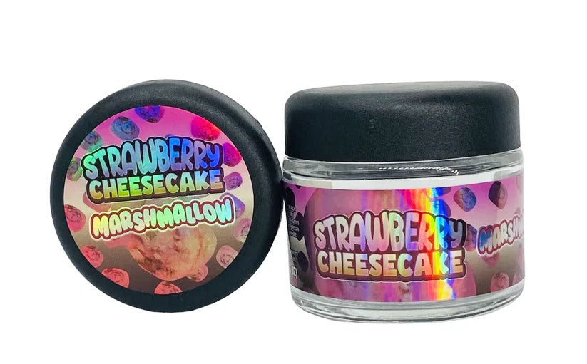 Strawberry Cheesecake Marshmallow Sprinklez 3.5g Glass Jars with Holographic Stickers