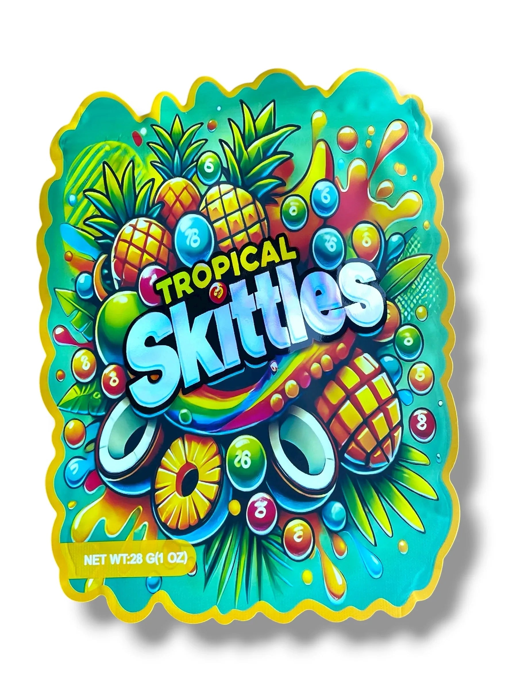 Tropical Skit 1 OZ 28G Mylar empty Mylar bag 1 ounce (50 Count)
