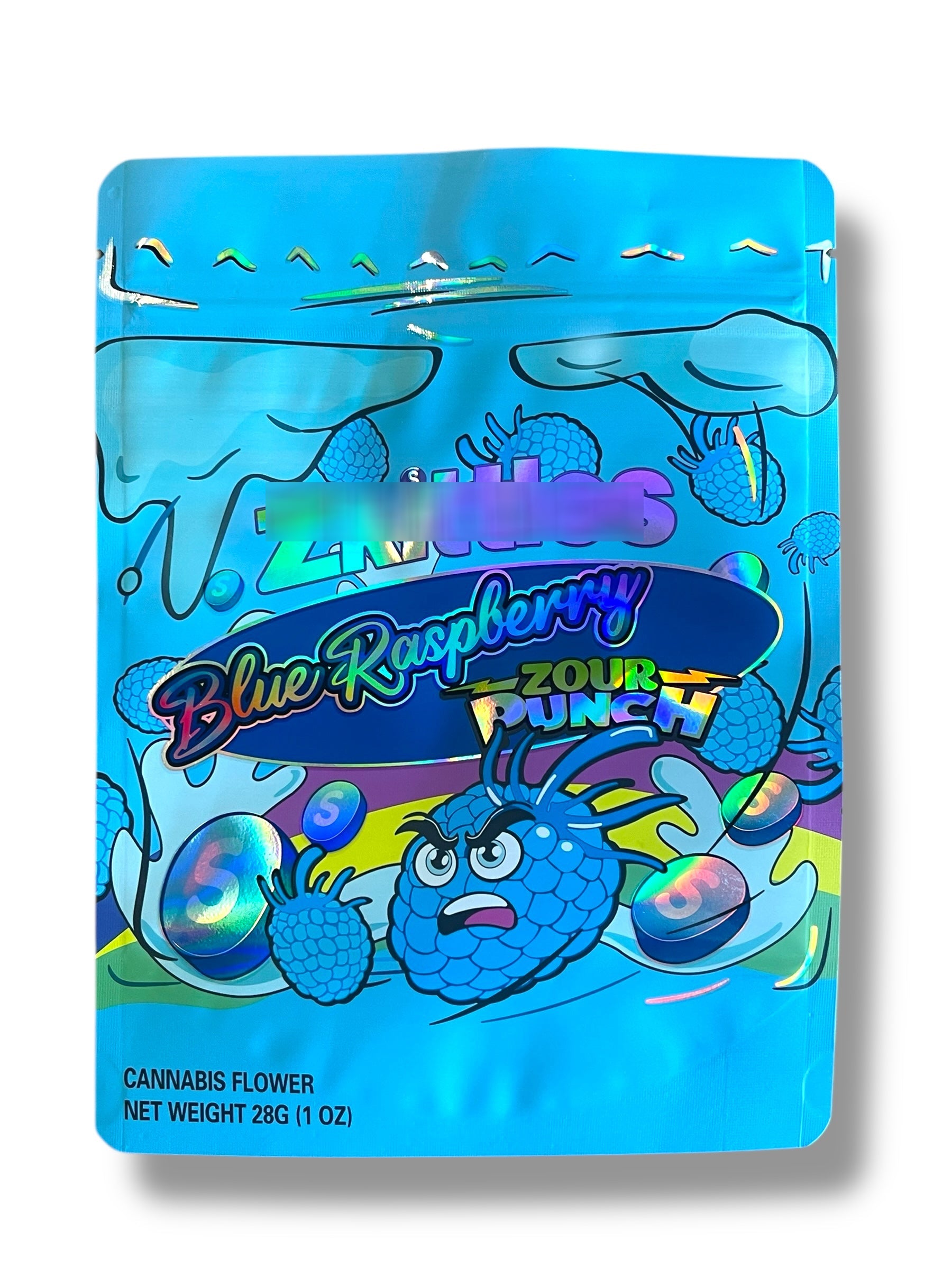 Blue Raspberry Zour Punch 1 OZ 28G empty Mylar bag 1 ounce (50 Count)