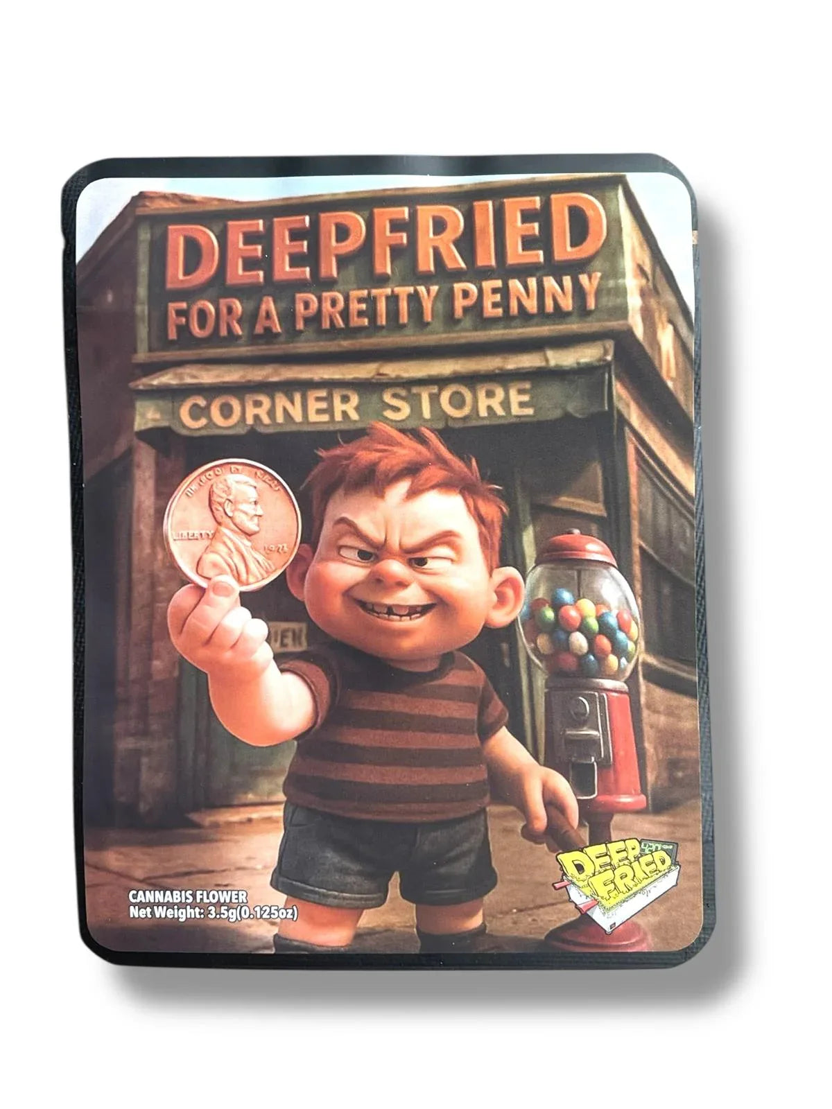 Deep Fried For A Pretty Penny Combo Sticker Mylar Bags | 16oz, 1oz & 3.5g - Black Unicorn Hub