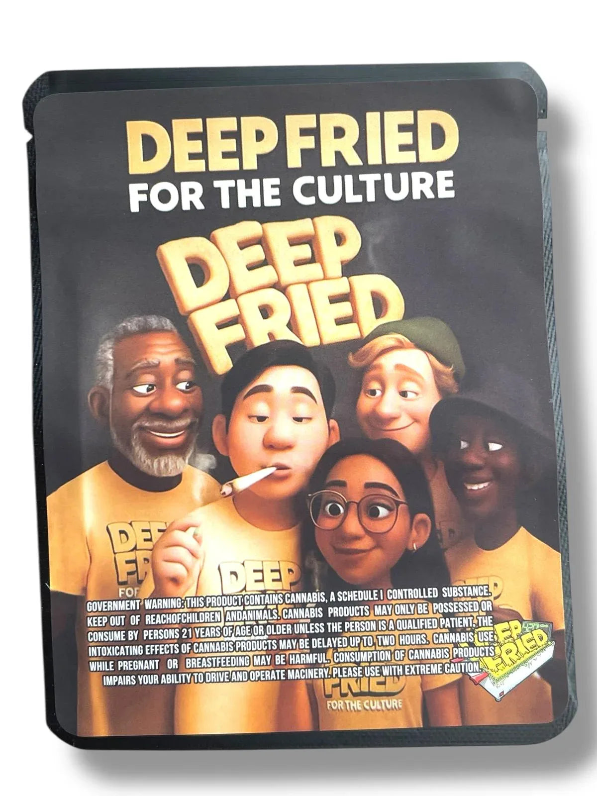 Deep Fried for the Culture Combo Sticker Mylar Bags | 16oz, 1oz & 3.5g - Black Unicorn Hub