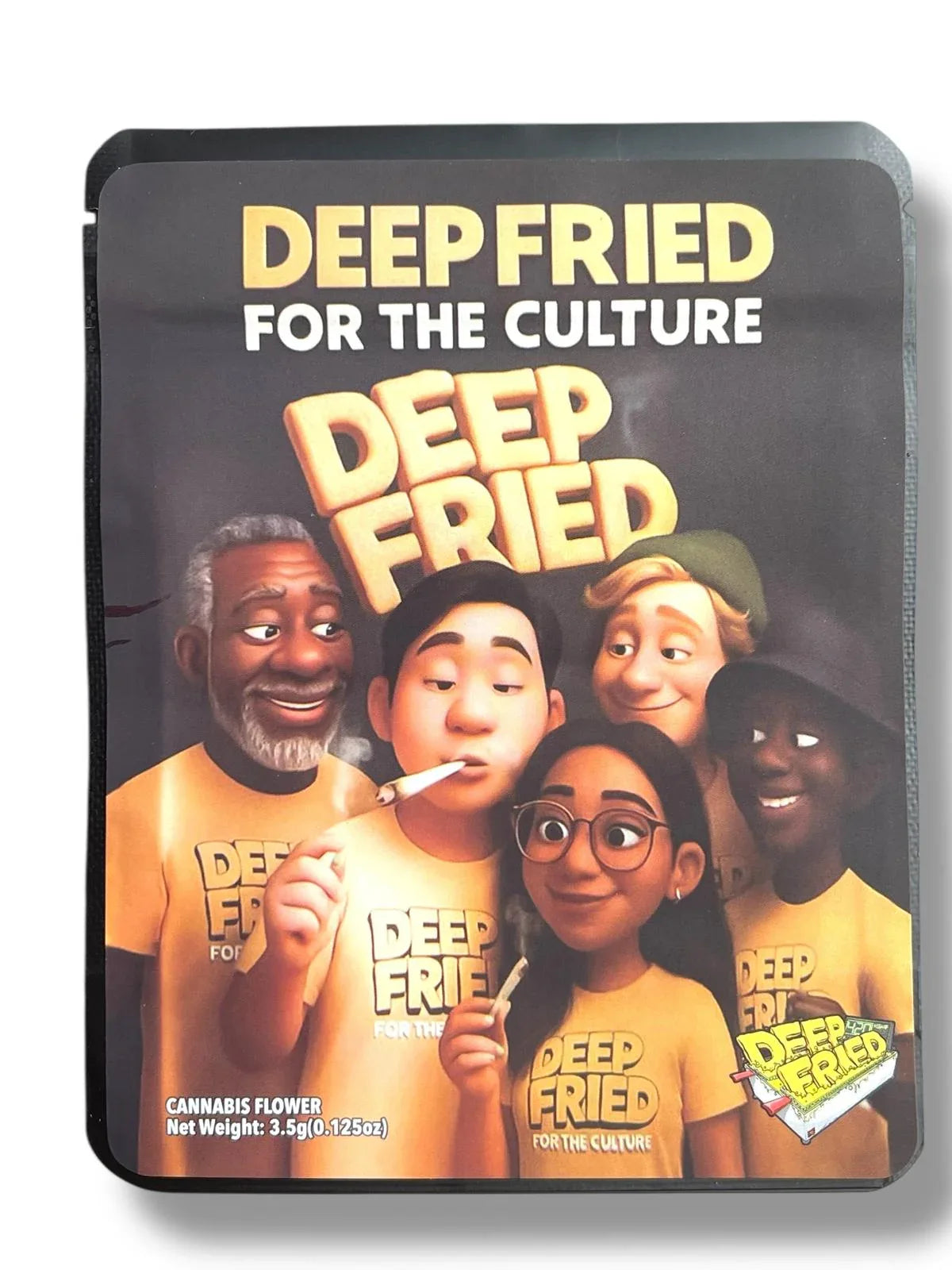 Deep Fried for the Culture Combo Sticker Mylar Bags | 16oz, 1oz & 3.5g - Black Unicorn Hub
