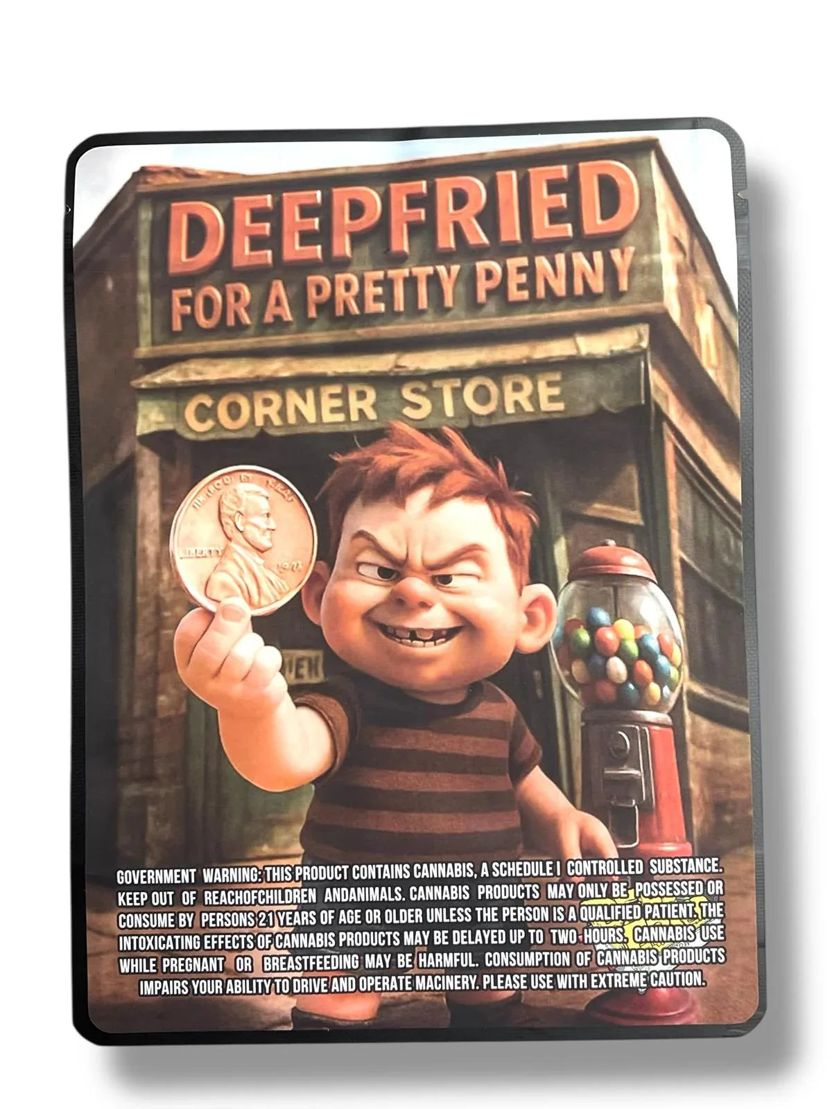 Deep Fried For A Pretty Penny Combo Sticker Mylar Bags | 16oz, 1oz & 3.5g - Black Unicorn Hub