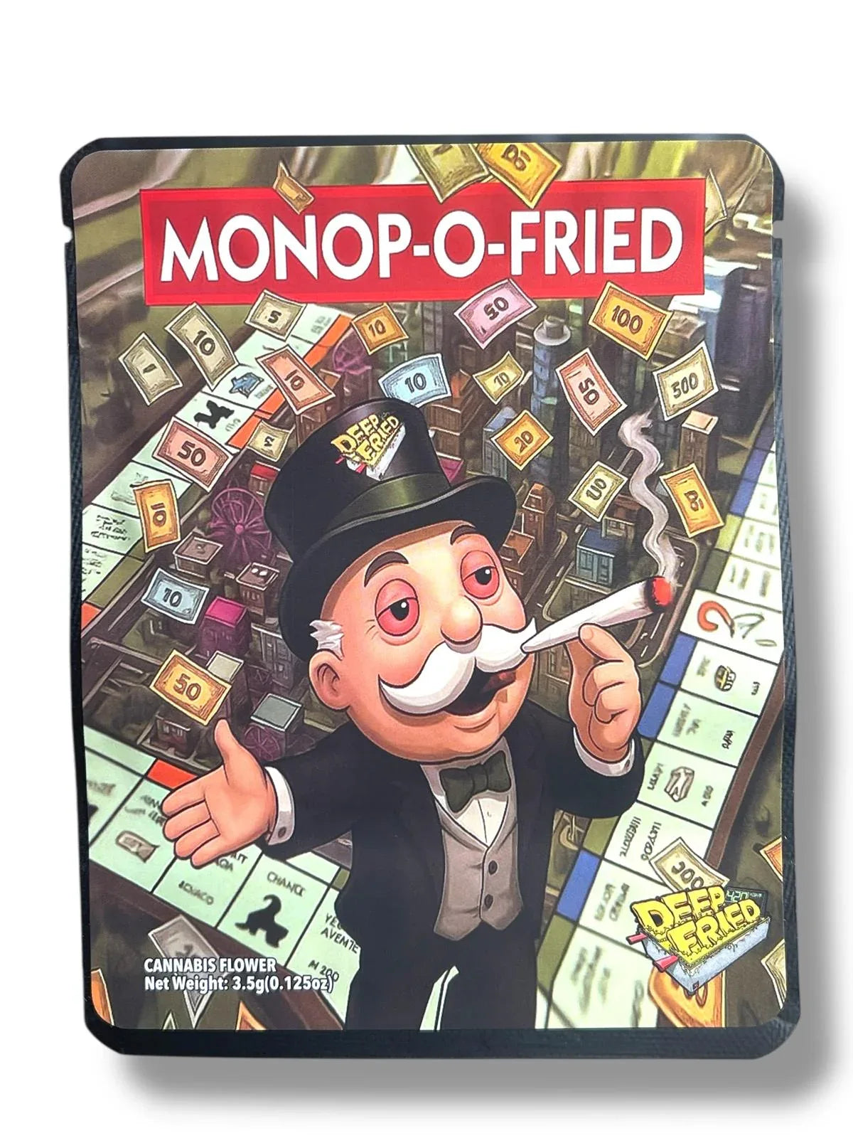 Deep Fried Monop-O-Fried Combo Sticker Mylar Bags | 16oz, 1oz & 3.5g - Black Unicorn Hub
