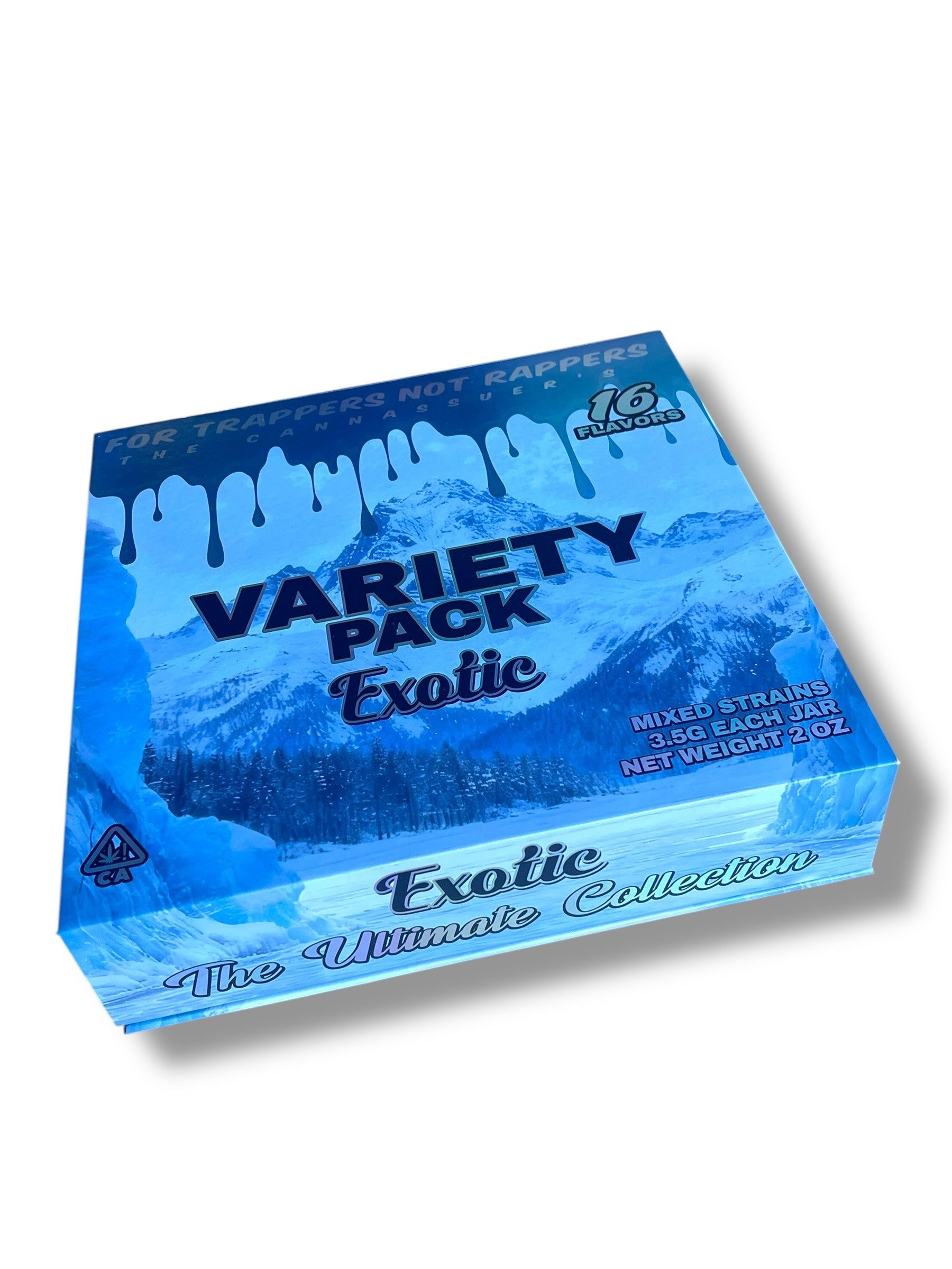 Variety Pack Exotics Glass Jars - Varity Pack 16 Strains in box Empty Jars