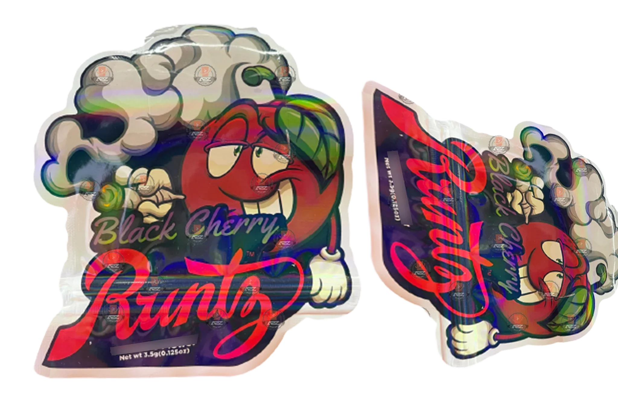 Black Cherry cut out Holographic Mylar bag 3.5g - Black Unicorn Hub