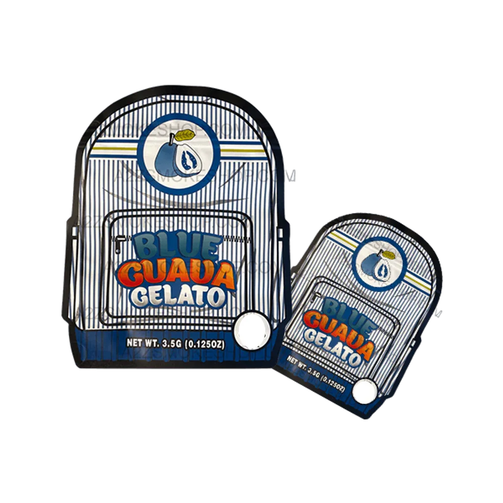 Backpack Boyz Blue Guava Gelato cut out Mylar zip lock bag 3.5G - Black Unicorn Hub