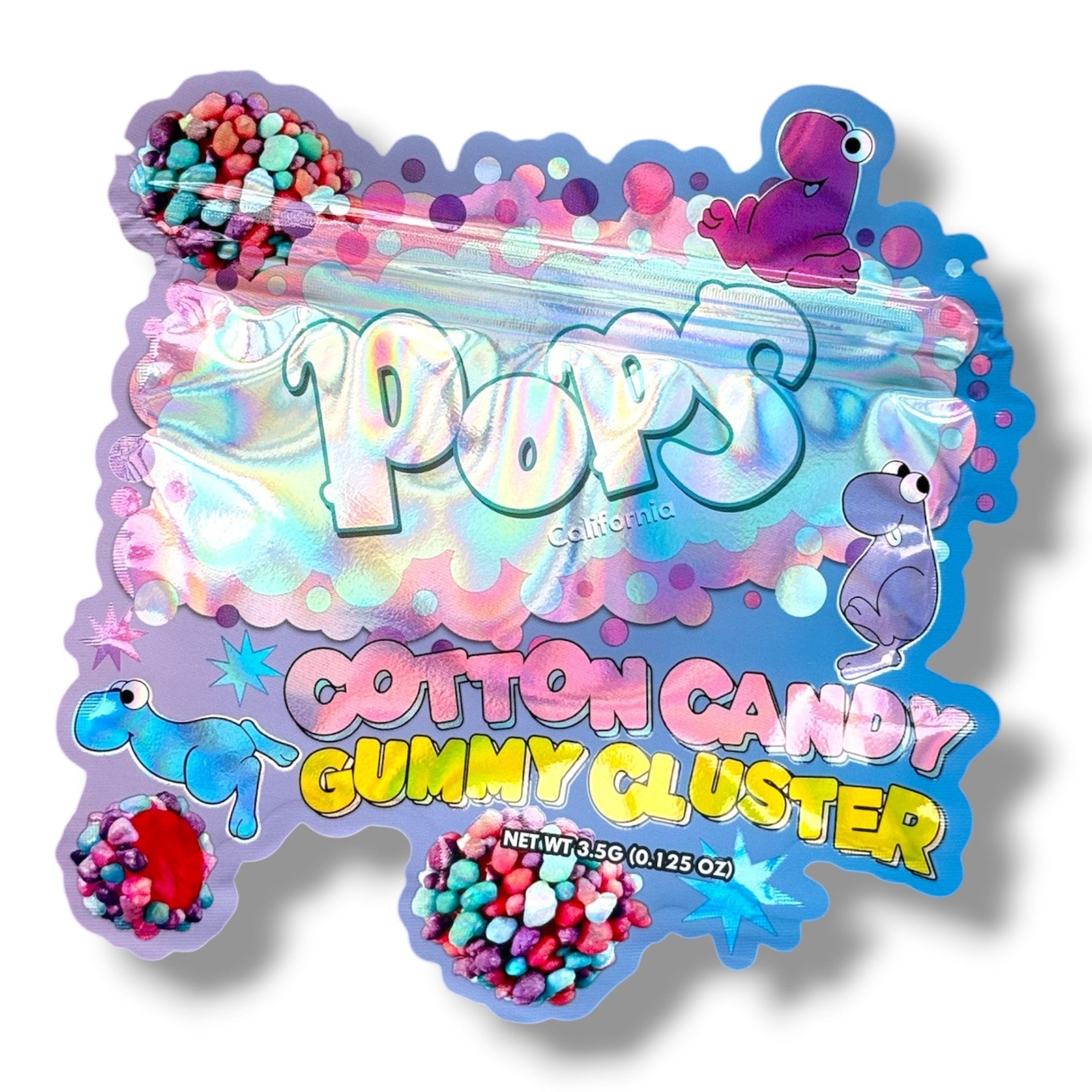 Pops California Cotton Candy Gummy Cluster 3.5g shape bags