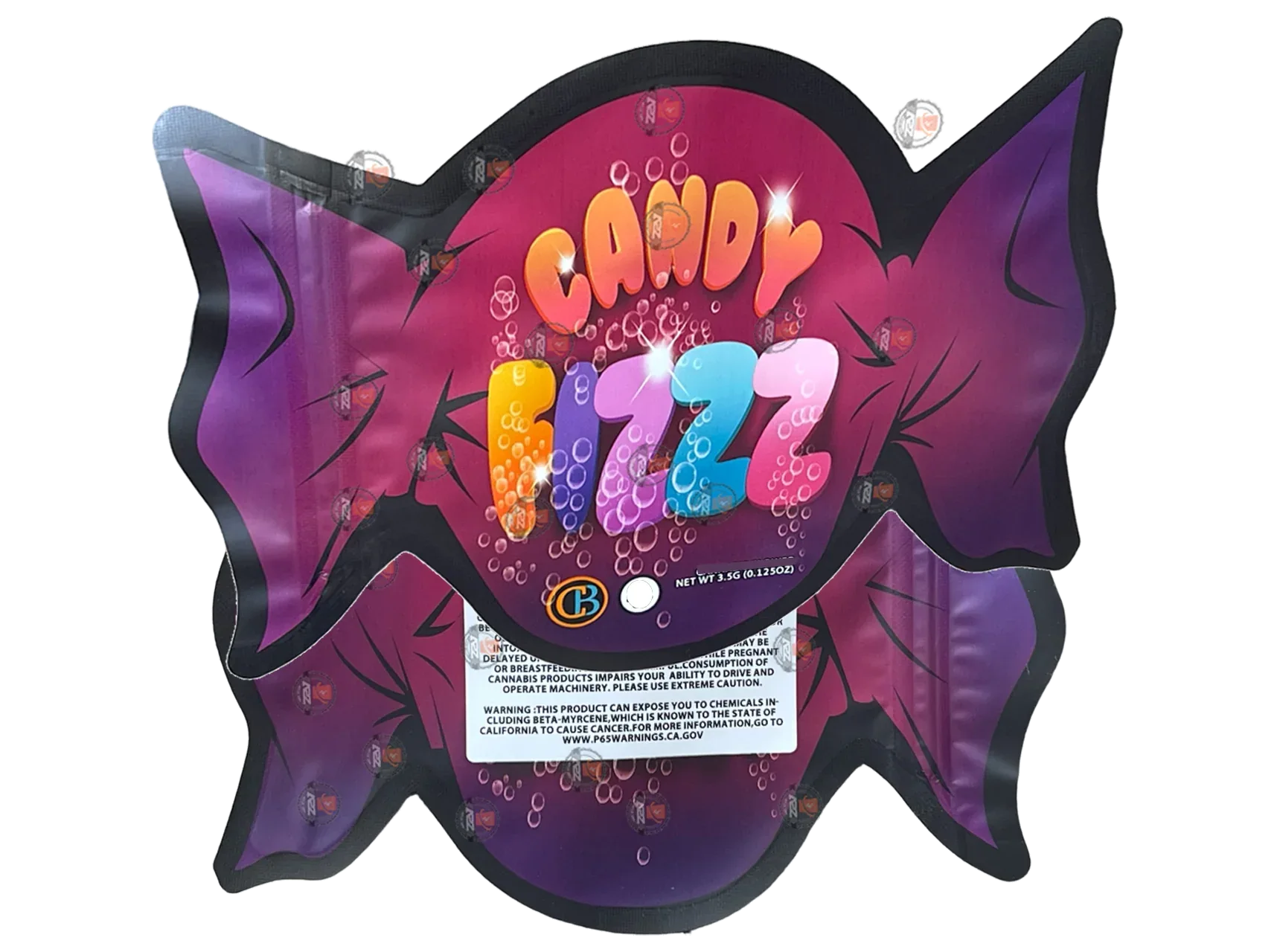 Candy Fizzz 3.5G Mylar Bag - Cut out Mylar zip lock bag - Black Unicorn Hub