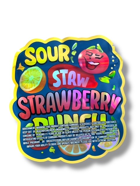 Sour Strawberry Punch Mylar Bag 3.5g shape bags