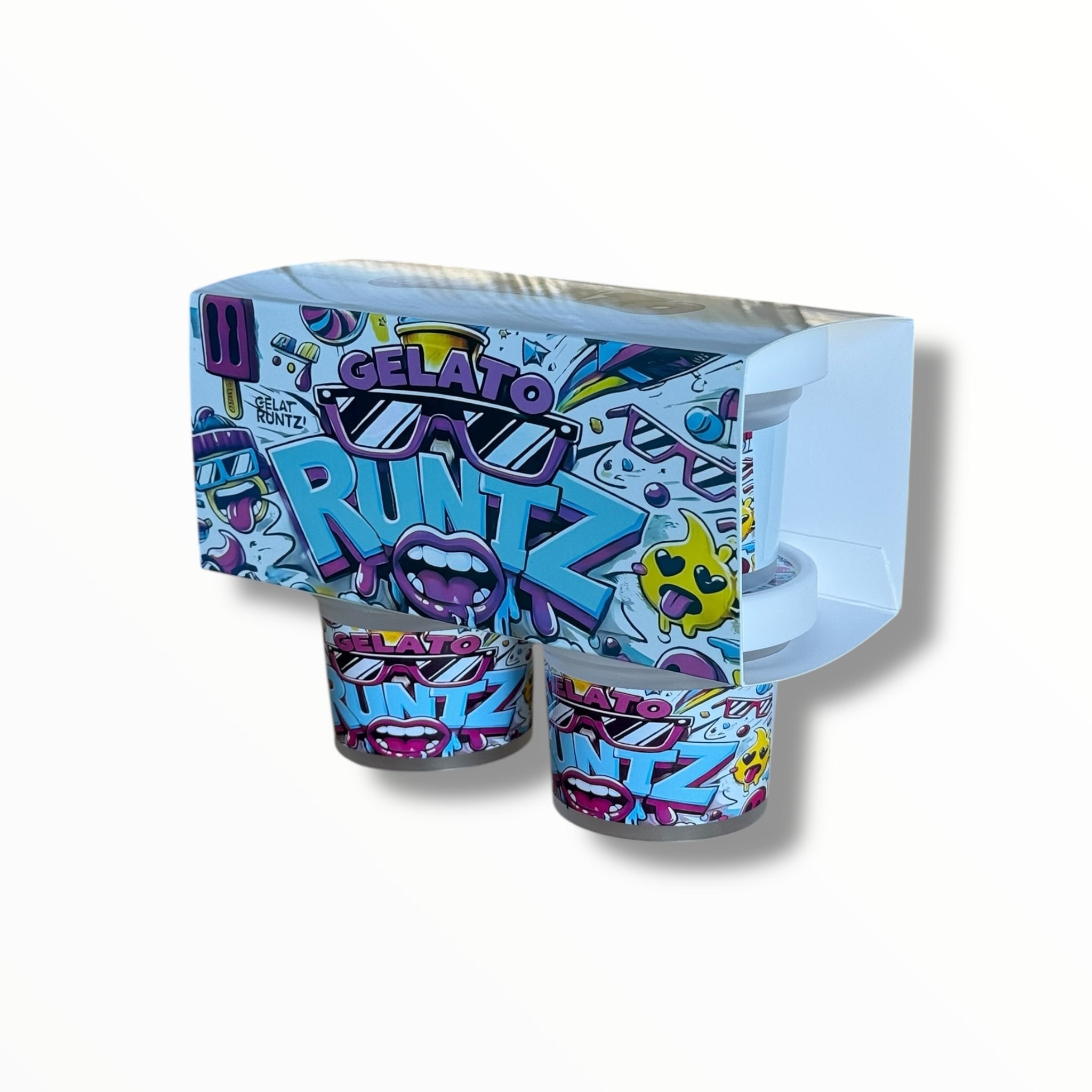 Ice Cream Style 3.5G Plastic Jars with Display Boxes – Packaging Only