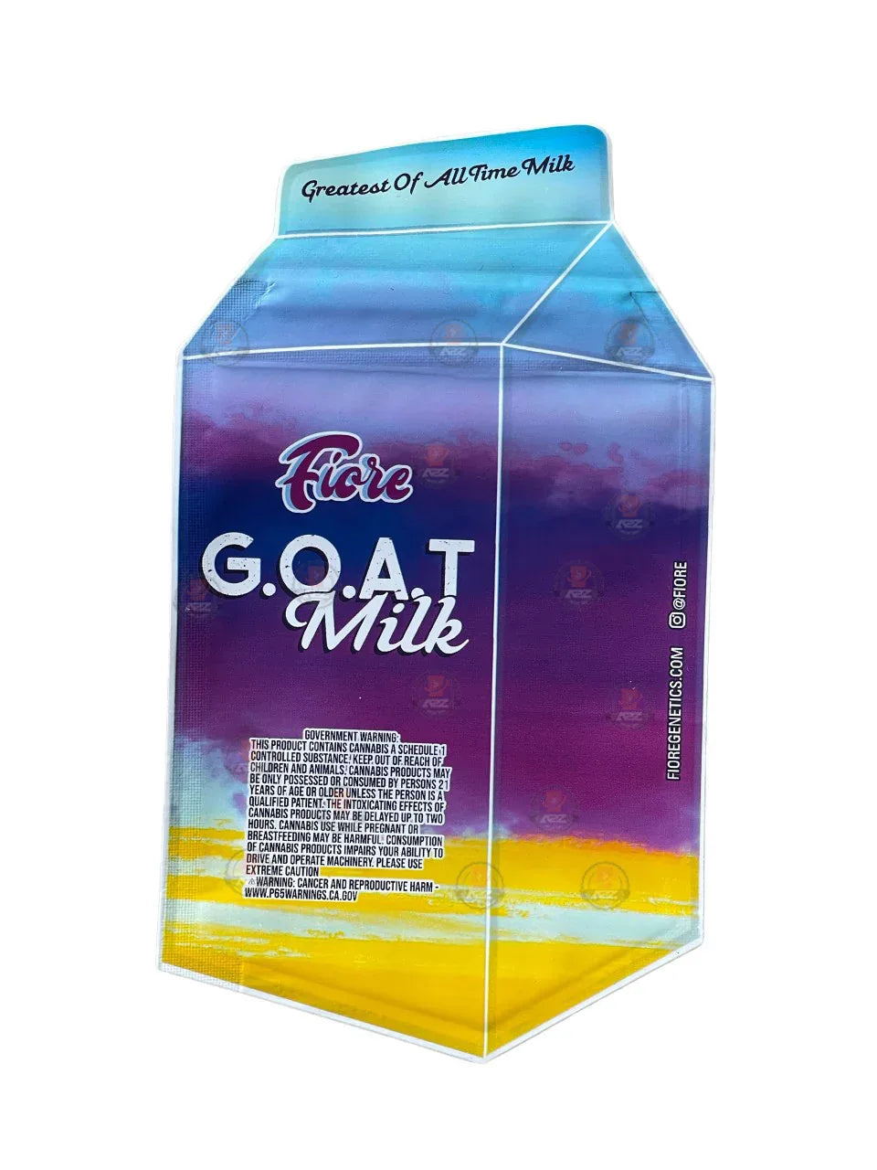 Goat Milk Mylar Bag 3.5g Fiore cut out Glossy - Black Unicorn Hub