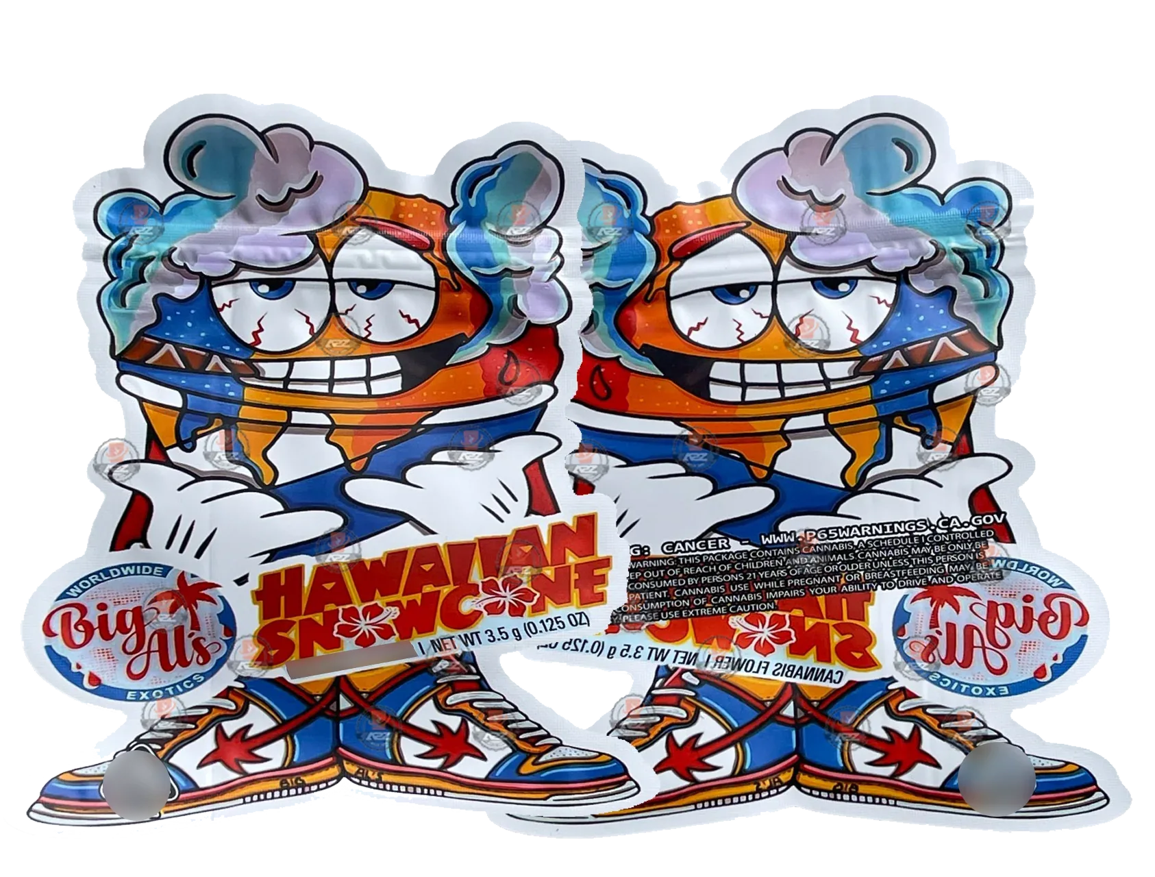 Hawaiian Snow cone Mylar bag 3.5g cut out Big Als Packaging Only - Black Unicorn Hub