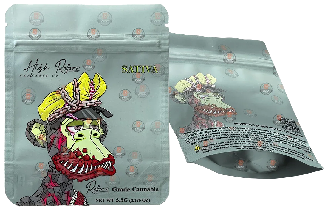 High Rollers Mylar bag 3.5g Holographic Sativa - Black Unicorn Hub