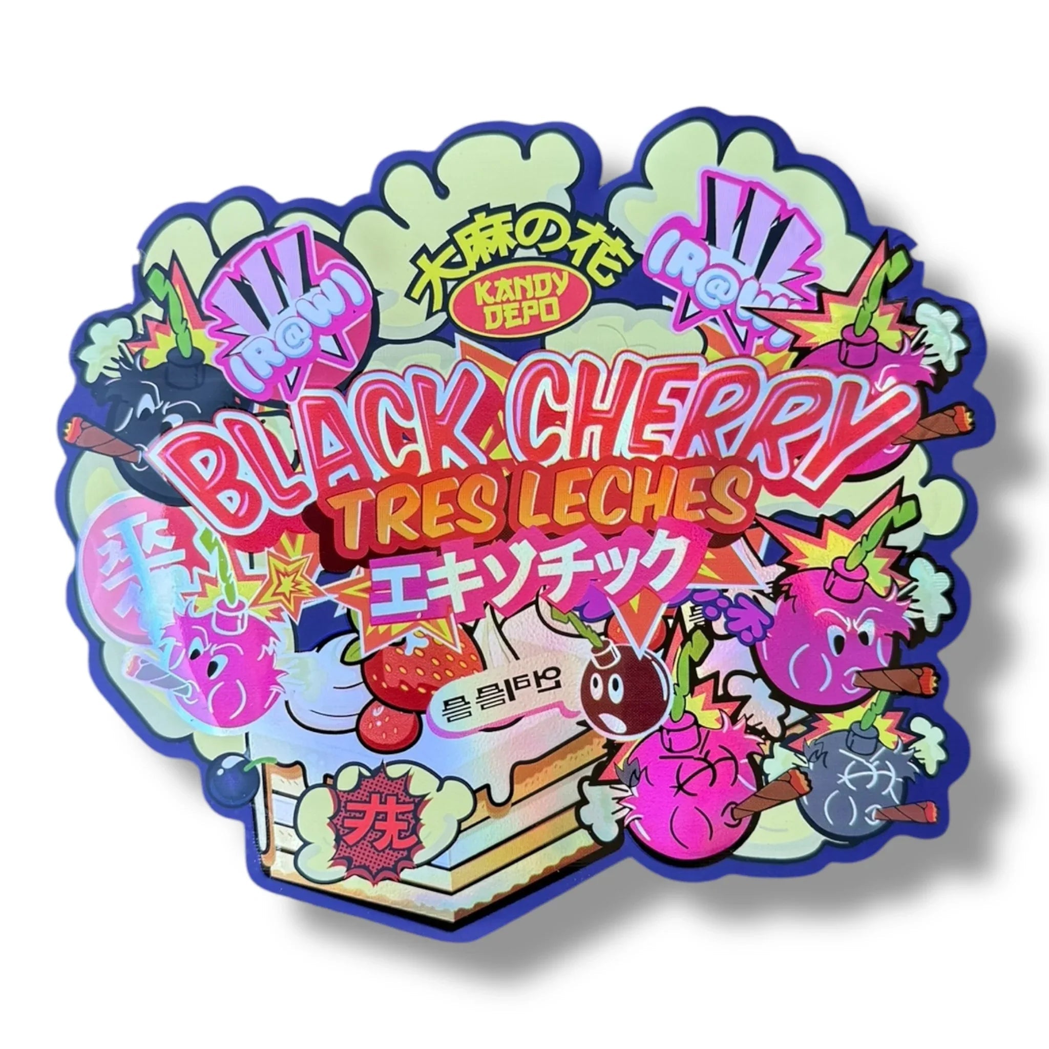 Kandy Depo Black Cherry Tres Leches Mylar Bag 3.5g shape bag - Black Unicorn Hub