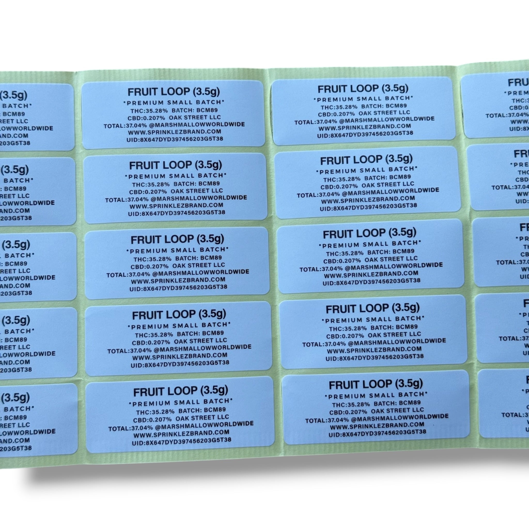 Sprinklez Froot L Marshmallow 3.5G Mylar sticker Bags -With stickers and label (Copy)