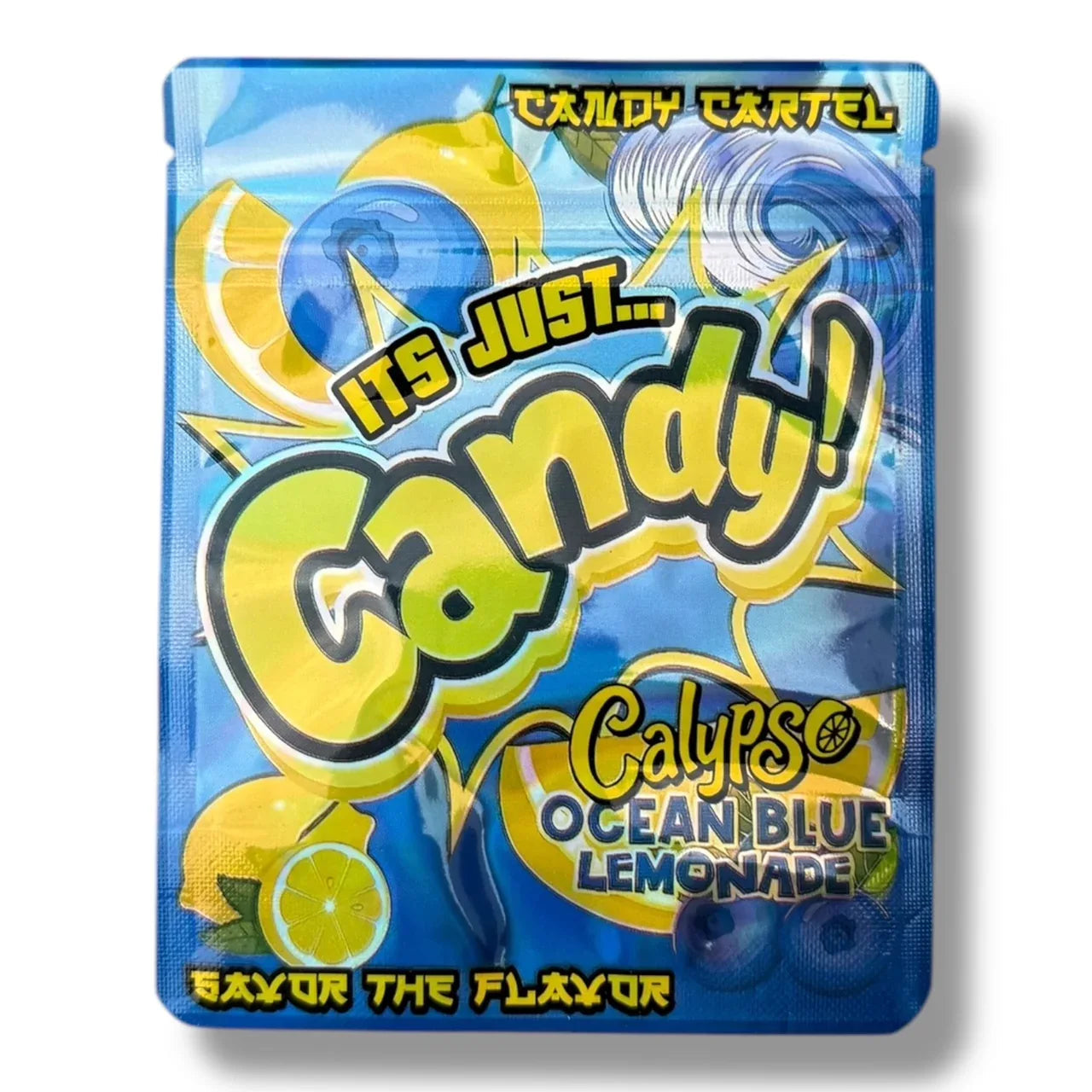 Candy Calypso Ocean Blue Lemonade Mylar Bags with Boxes 3.5g Box Packaging Candy Cartel - Black Unicorn Hub