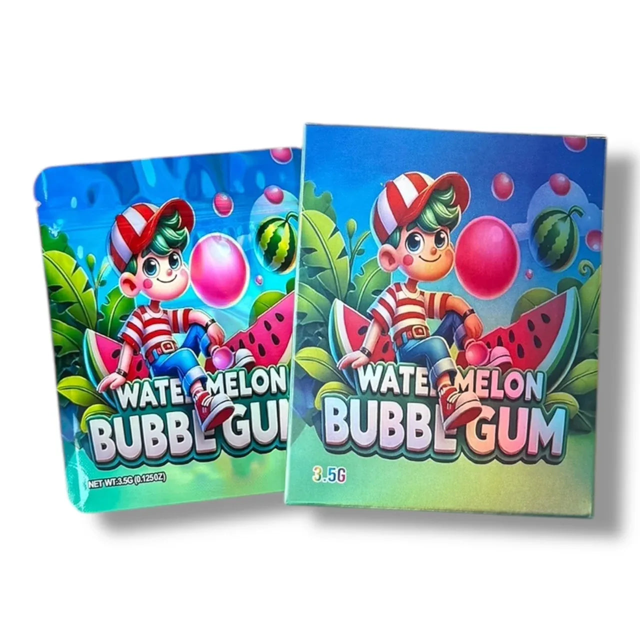 Watermelon Bubblegum Mylar Bags with Boxes 3.5g Box Packaging - Black Unicorn Hub