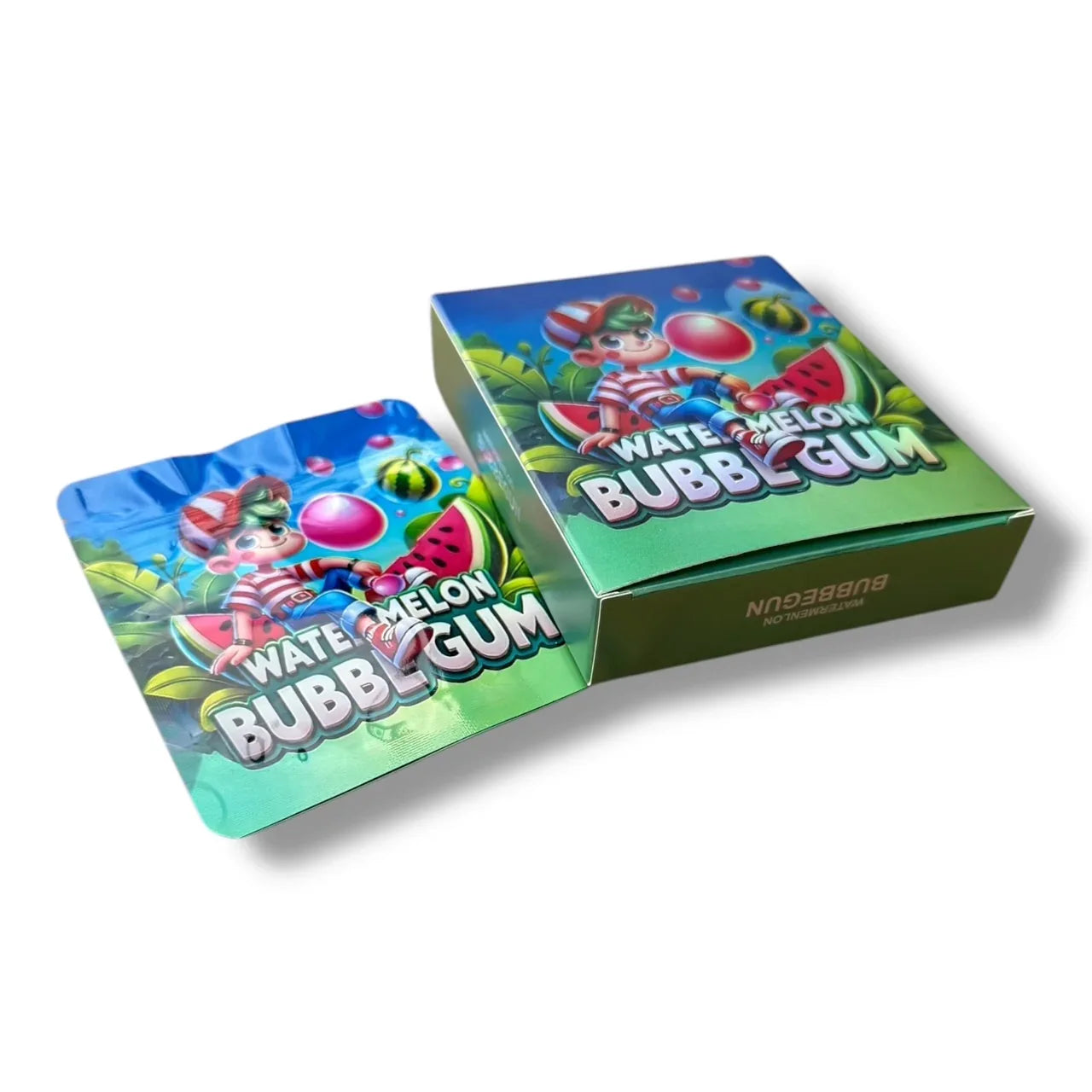 Watermelon Bubblegum Mylar Bags with Boxes 3.5g Box Packaging - Black Unicorn Hub