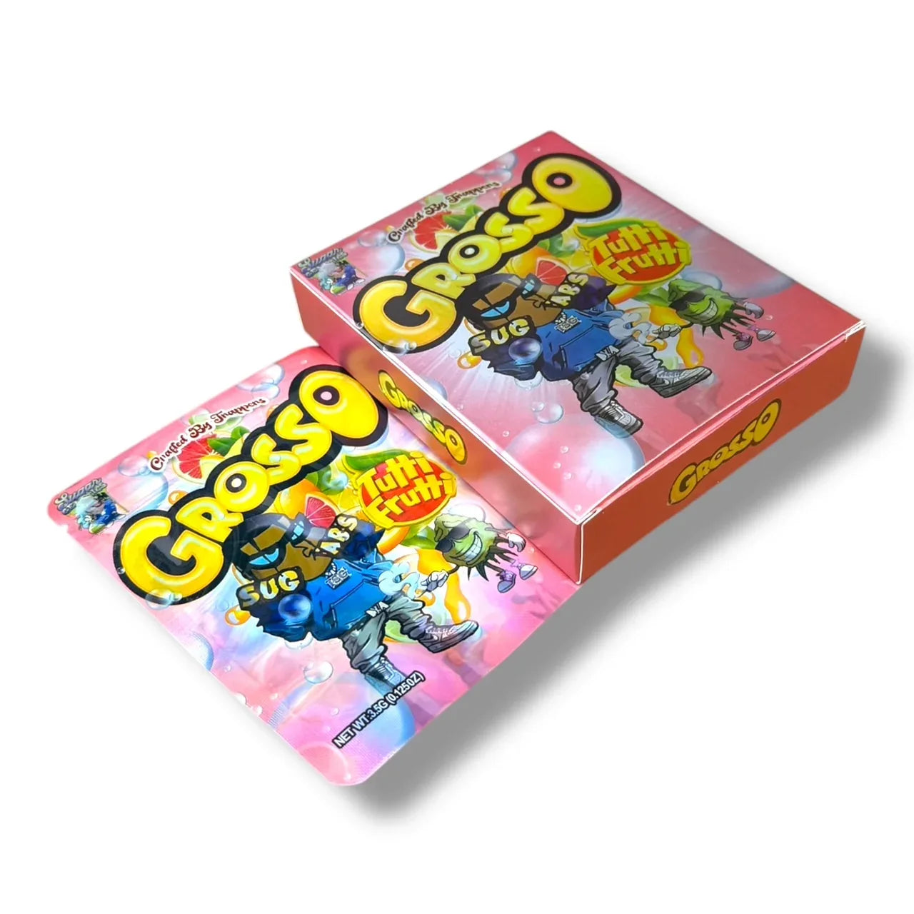 Grosso Tutti Frutti Sugar Mylar Bags with Boxes 3.5g Box Packaging Crafted By Trappers - Black Unicorn Hub