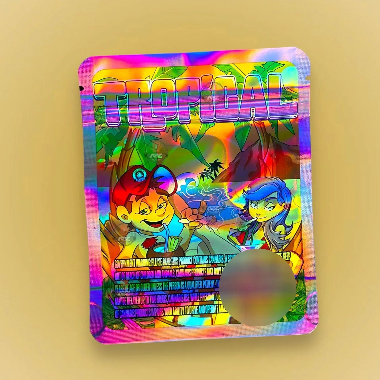 Tropical Gelato 3.5g Mylar Bag Holographic- Sherb Money Packaging Only - Black Unicorn Hub