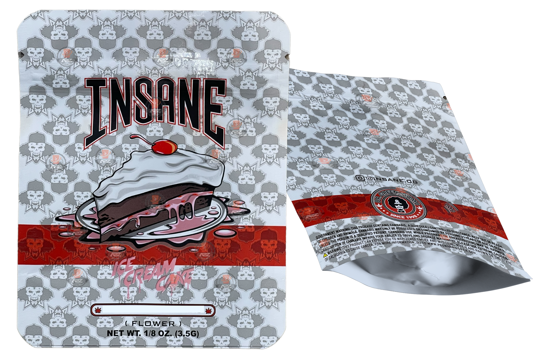 Insane Ice Cream Cake Mylar zip lock bag 3.5G