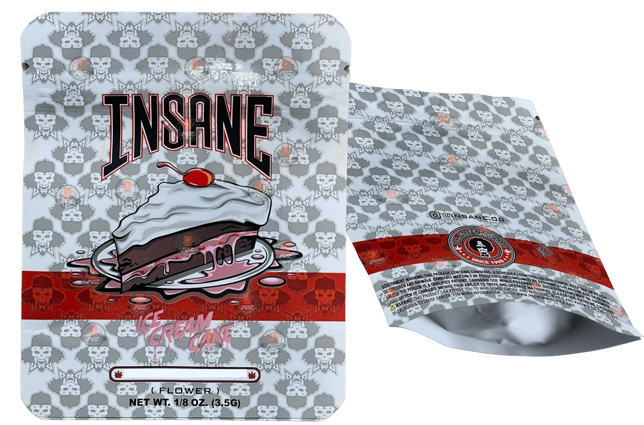 Insane Ice Cream Cake Mylar zip lock bag 3.5G - Black Unicorn Hub