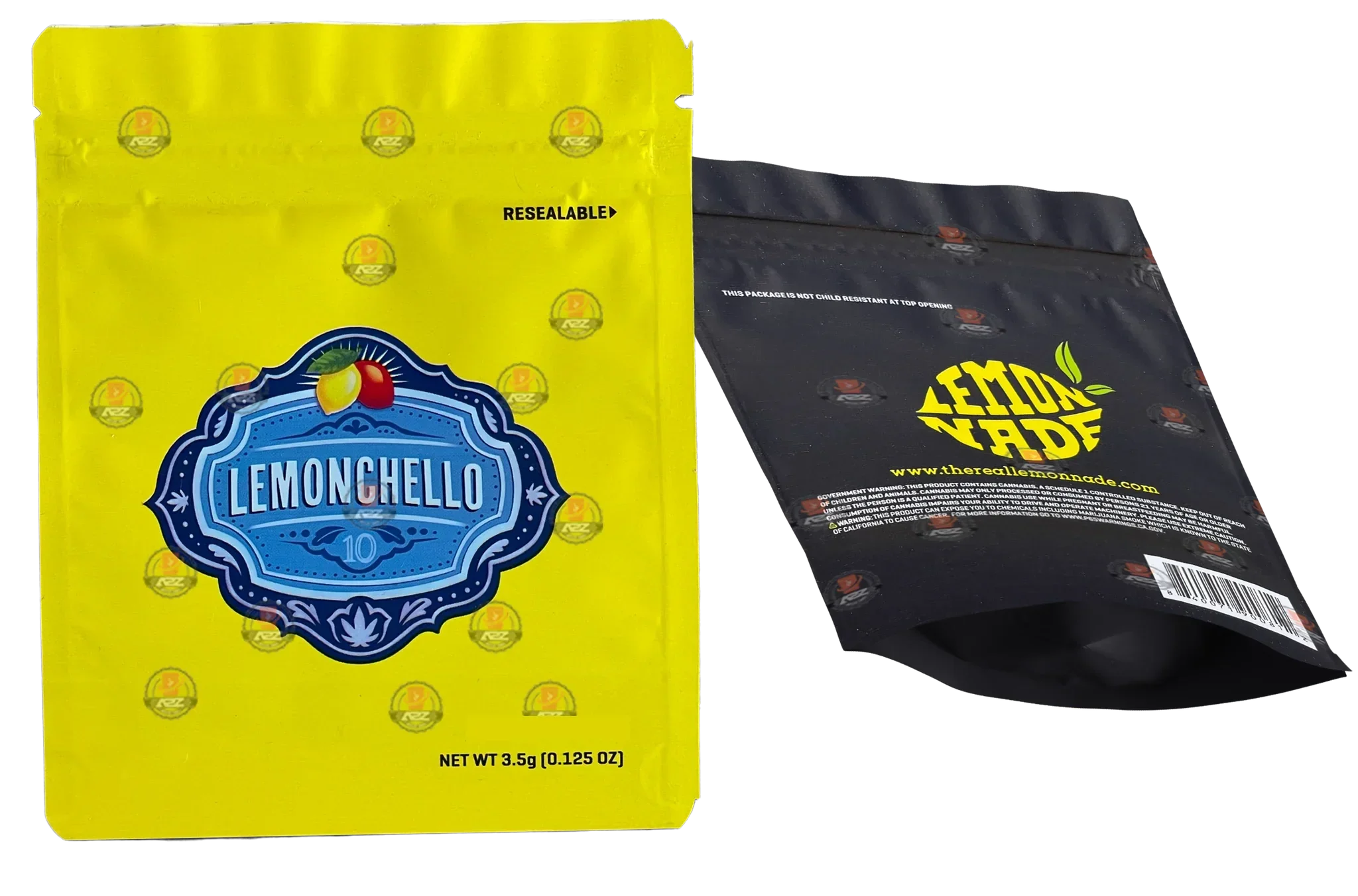 Cookies Lemonchello Mylar Bags 3.5 Grams Smell Proof Resealable Bags w/ Holographic Authenticity Stickers ) - Black Unicorn Hub
