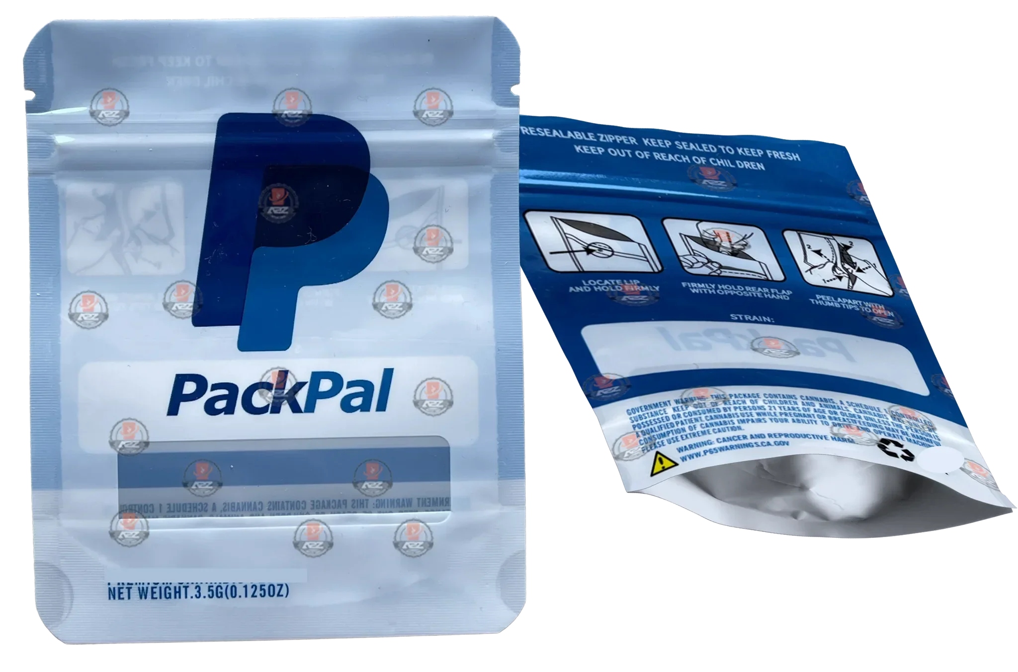 Pack Pal Paypal Mylar zip lock bag 3.5G - Black Unicorn Hub