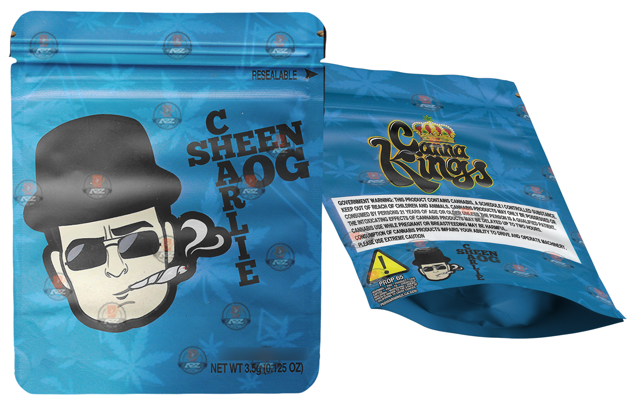 Charlie Sheen OG Mylar zip lock bag 3.5G