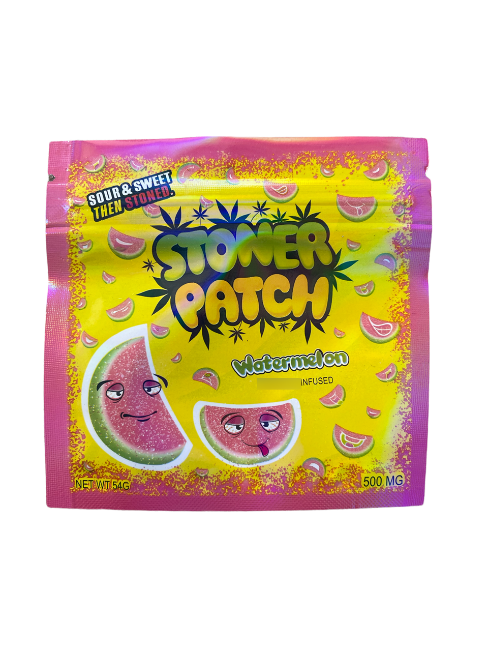 Stonner Patch Watermelon Gummies 500mg Mylar bags -PACKAGING ONLY