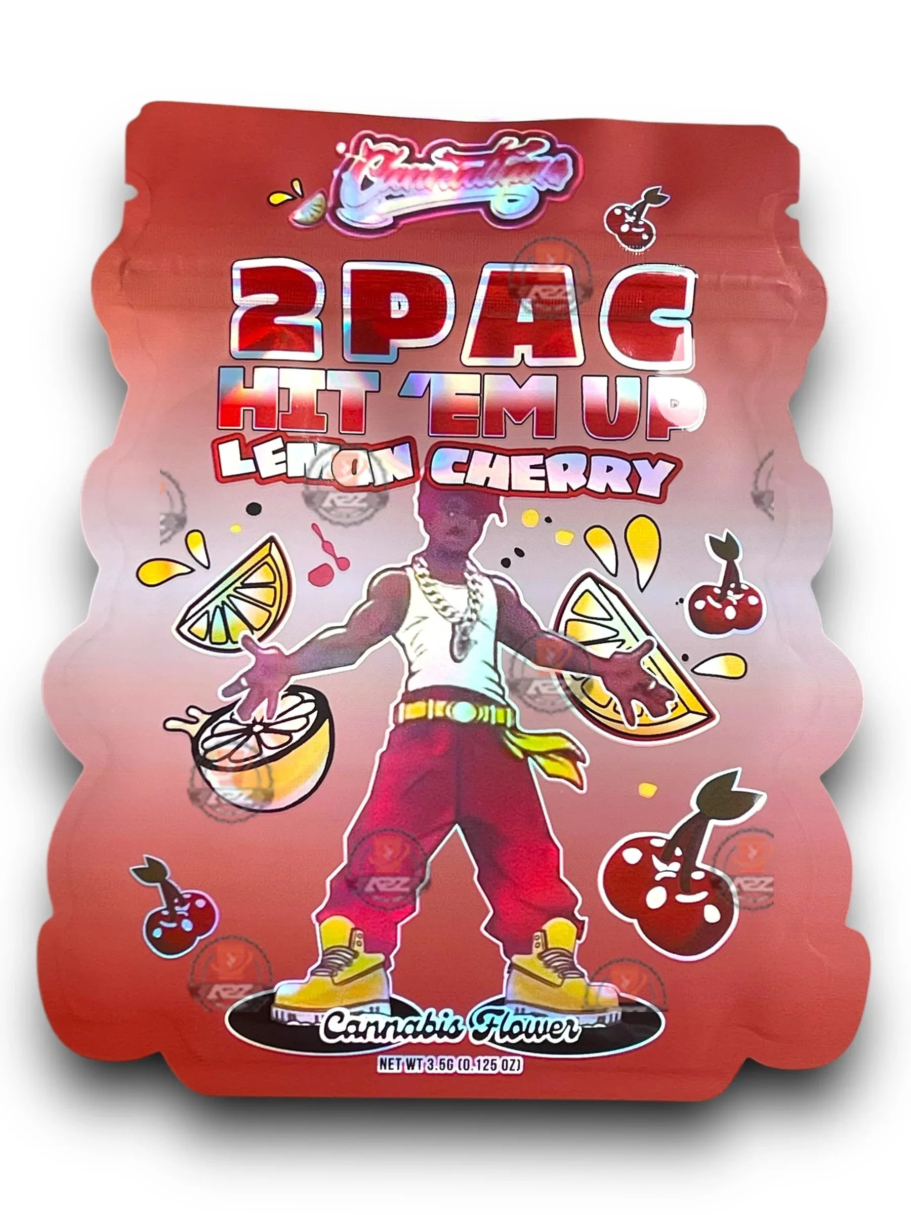 2 Pac Hit Em Up Lemon Cherry Mylar Bags 3.5g Bags only Tupac