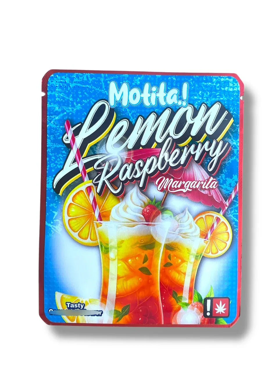 Motita Lemon Raspberry Margarita 3.5G Sticker Mylar Bag (4x5, Zip Lock