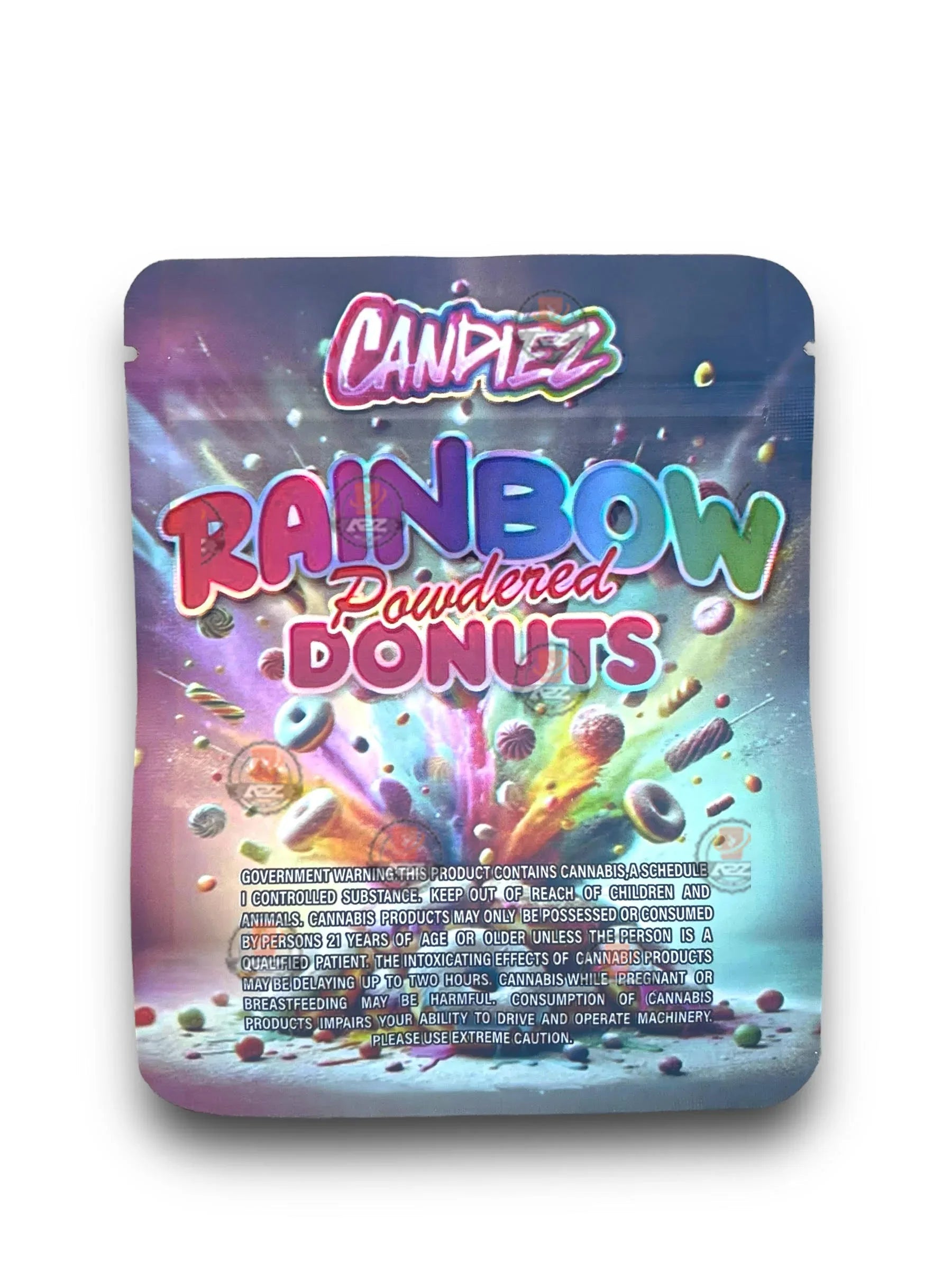 Candiez Rainbow Powdered Donuts 3.5G Mylar Bags Holographic - Black Unicorn Hub