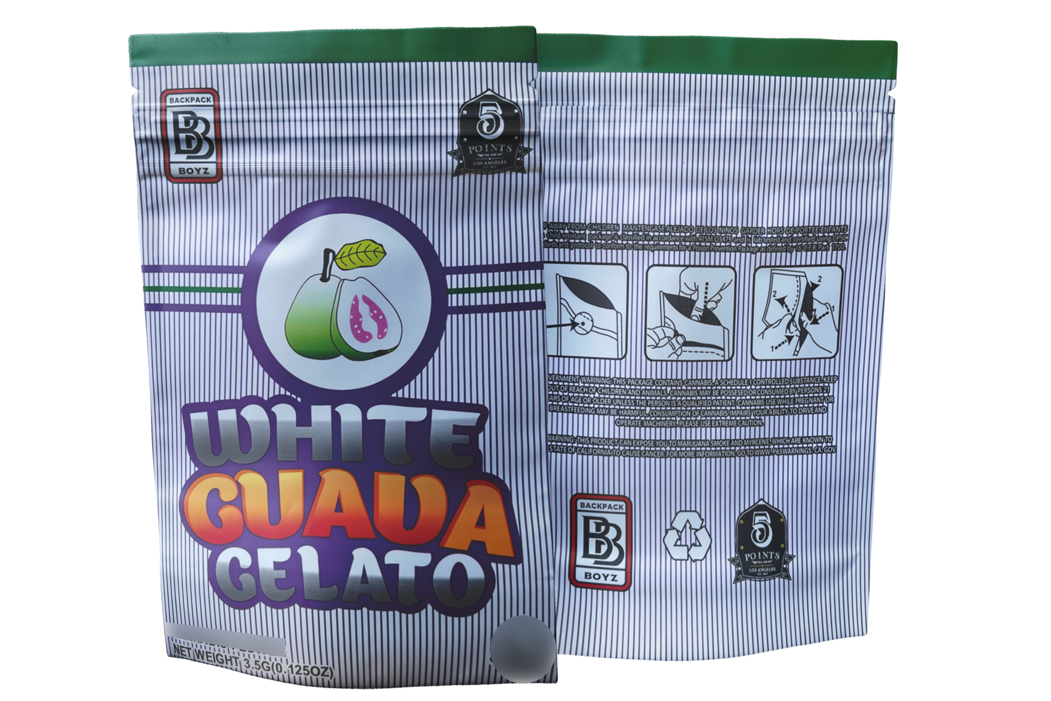 Backpack Boyz White Guava Gelato Mylar Bag- 3.5g